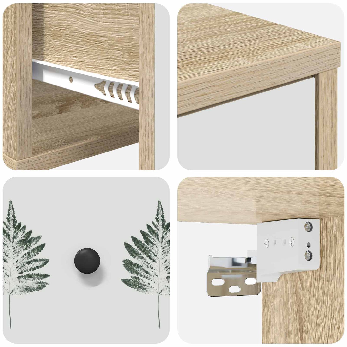 vidaXL Τοίχου κομοδίνο HANAU 2 τμχ. Sonoma Δρυς 36 x 33 x 25 εκ.