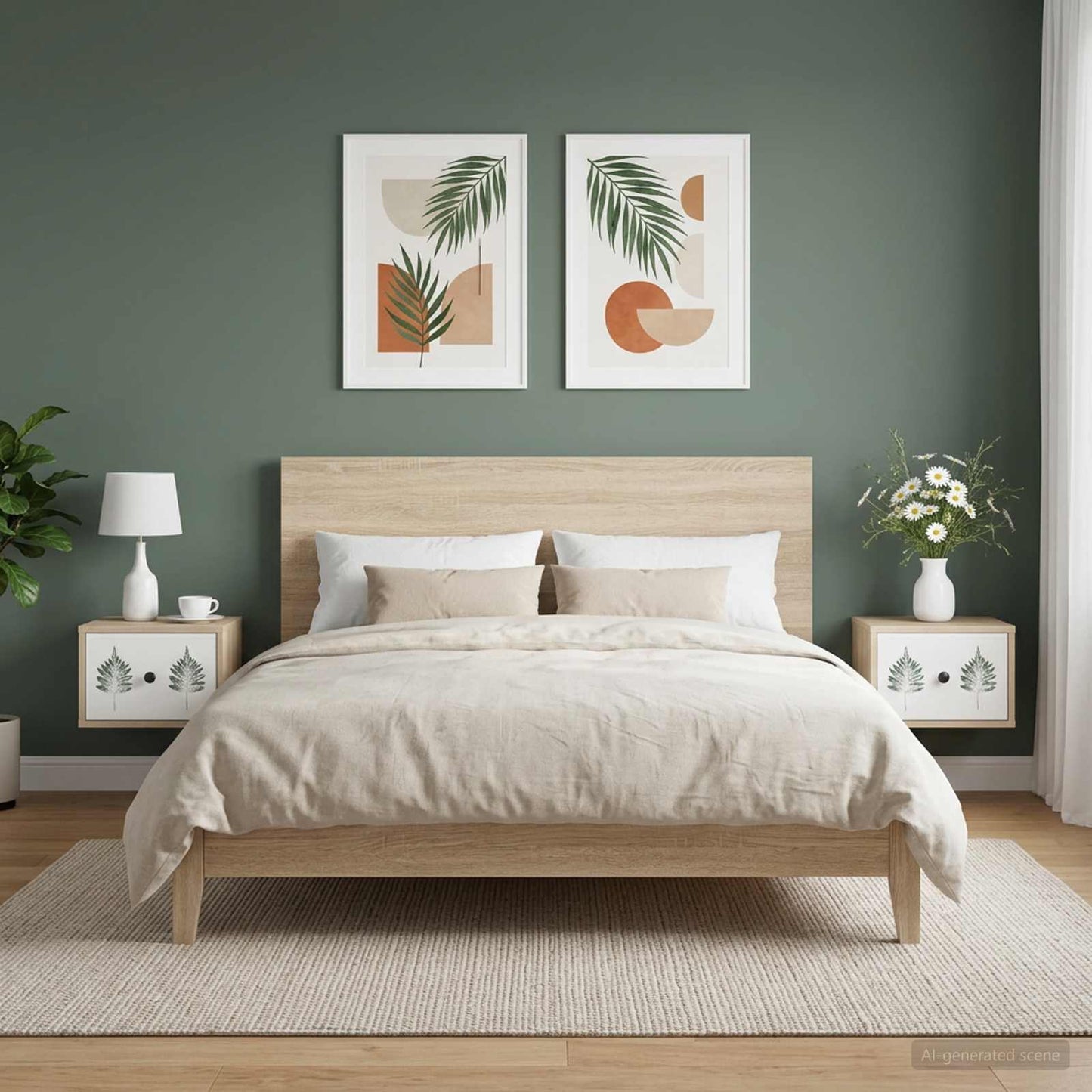 vidaXL Τοίχου κομοδίνο HANAU 2 τμχ. Sonoma Δρυς 36 x 33 x 25 εκ.