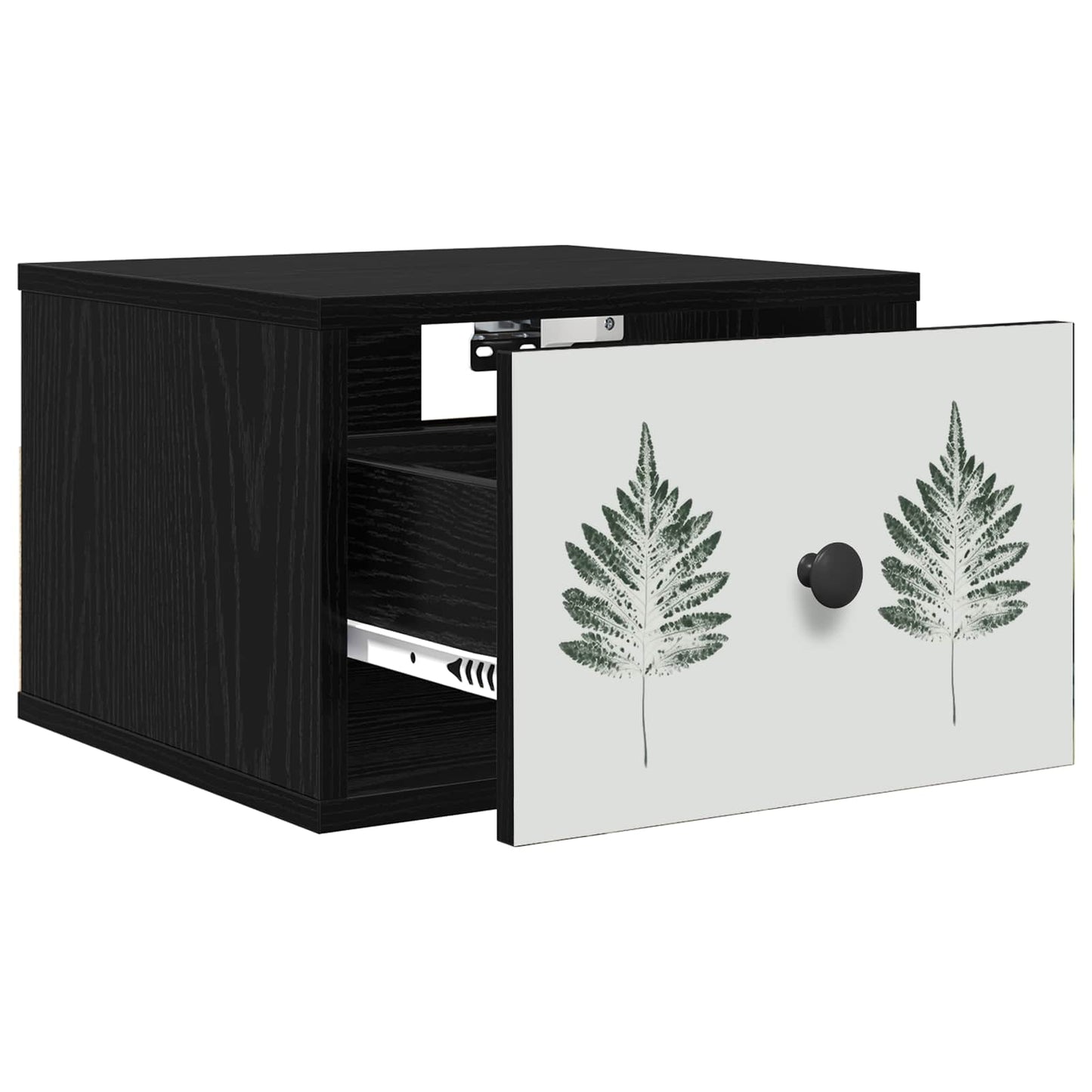 vidaXL Τοίχου κομοδίνο HANAU Μαύρη Δρυς 36 x 33 x 25 εκ.