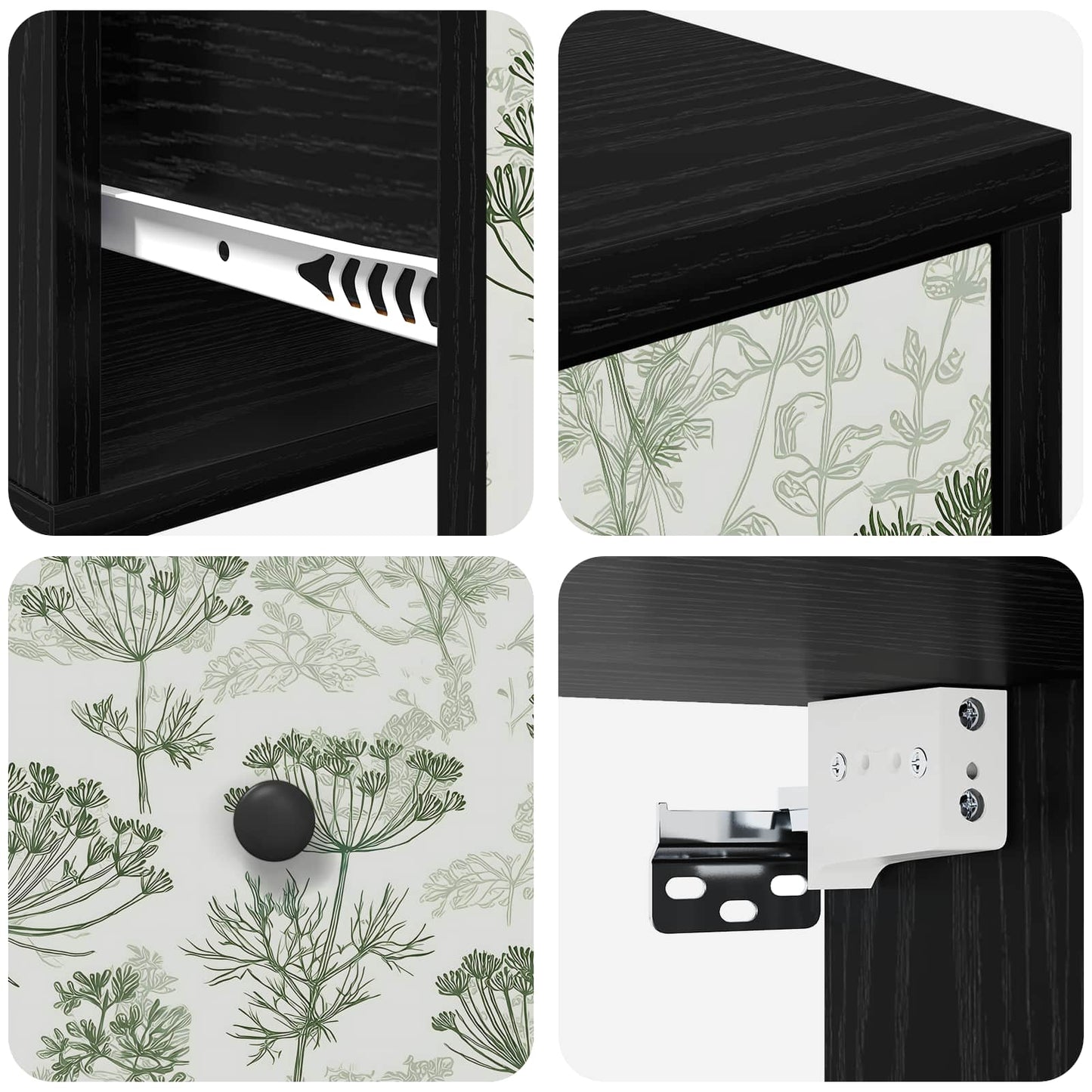 vidaXL Τοίχου κομοδίνο GOTHA Μαύρη Δρυς 36 x 33 x 25 εκ.