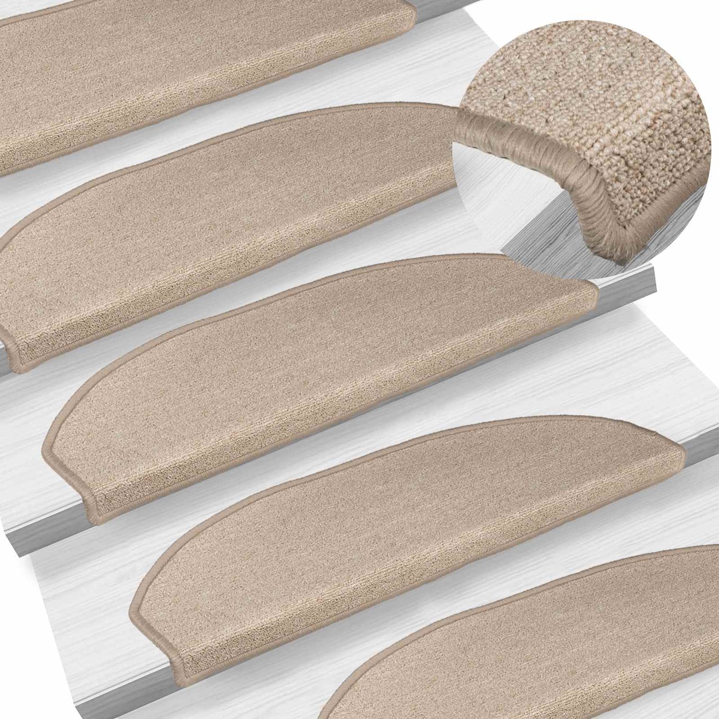 vidaXL Αυτοκόλλητα Ματ Σκαλοπατιών 15 τεμ. 80 x 24,5 x 3,5 εκ. Taupe