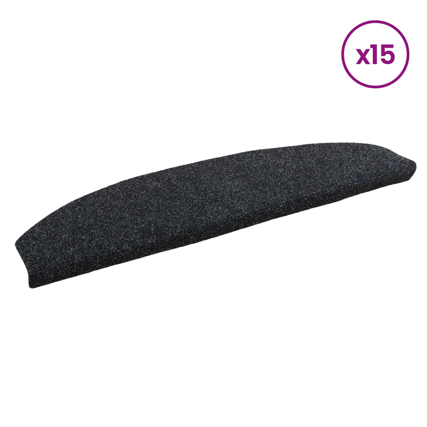vidaXL Αυτοκόλλητα Ματ Σκαλοπατιών 15 τεμ. 80 x 24,5 x 3,5 εκ. Μαύρο