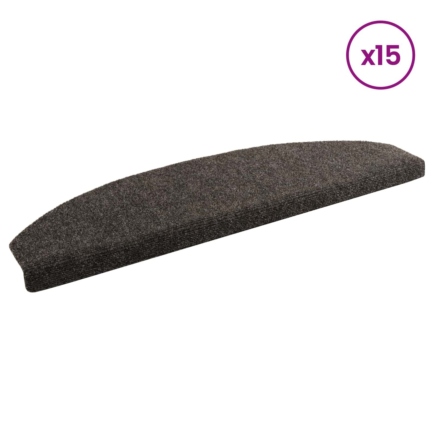 vidaXL Αυτοκόλλητα Ματ Σκαλοπατιών 15 τεμ. 80 x 24,5 x 3,5 εκ. Ανθρακί