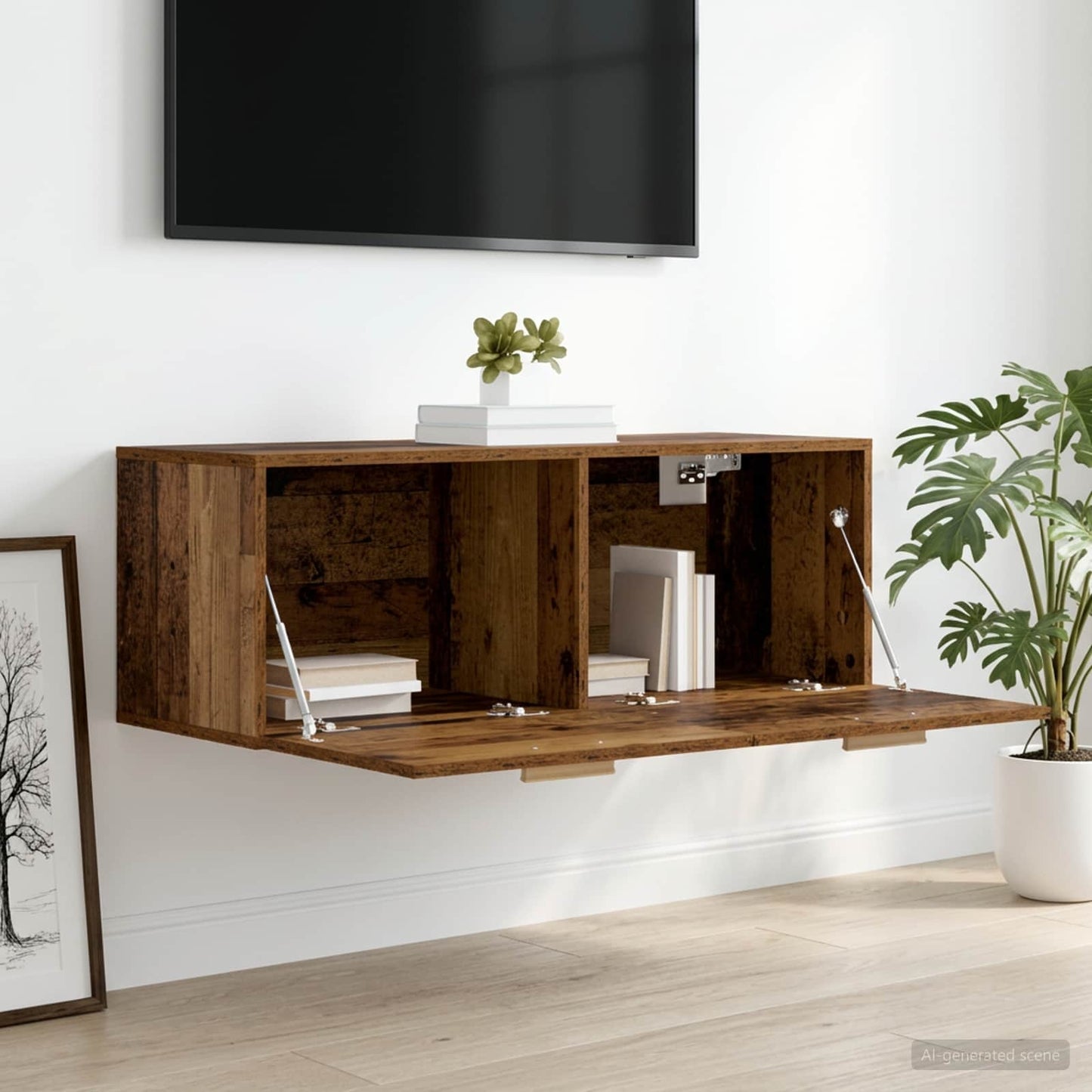 vidaXL Ντουλάπα Τοίχου Παλαιωμένο ξύλο 100 x 36,5 x 35 cm