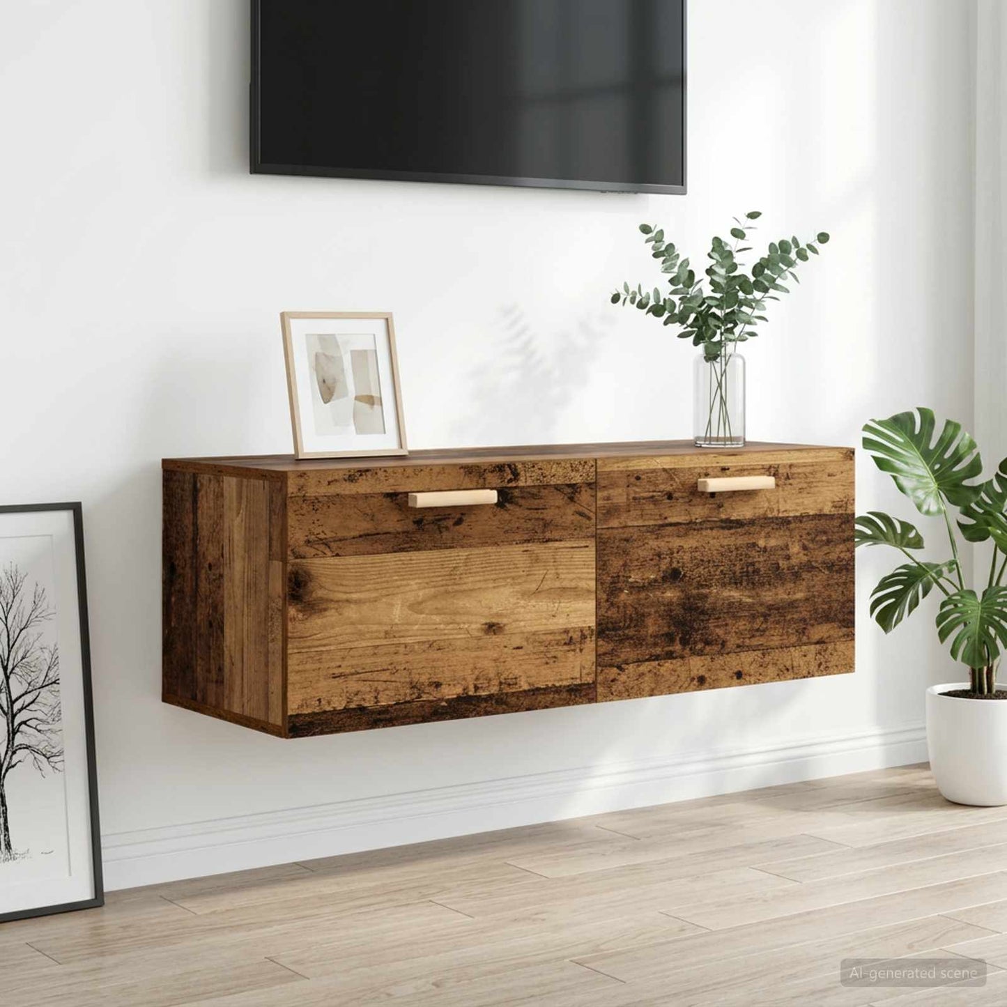 vidaXL Ντουλάπα Τοίχου Παλαιωμένο ξύλο 100 x 36,5 x 35 cm