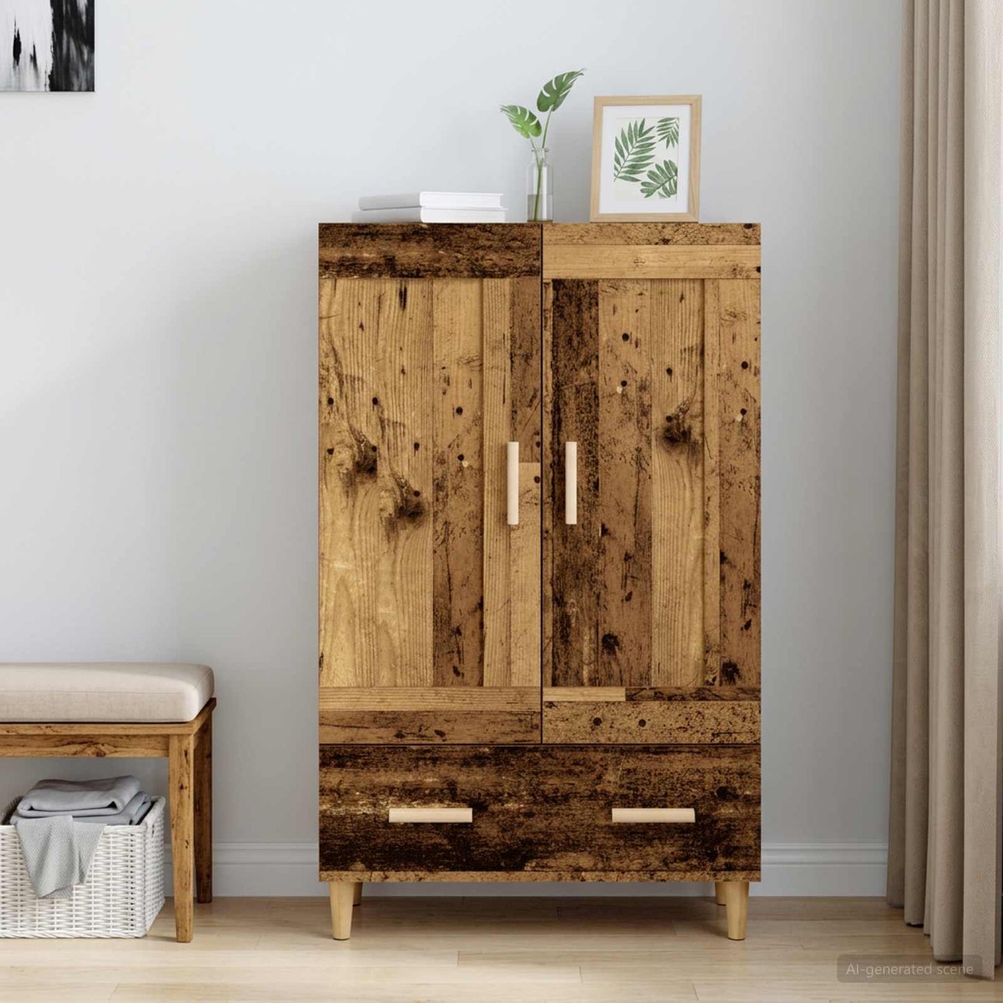 vidaXL Highboard Παλαιωμένο ξύλο 70 x 31 x 115 εκ Επεξεργασμένο Ξύλο