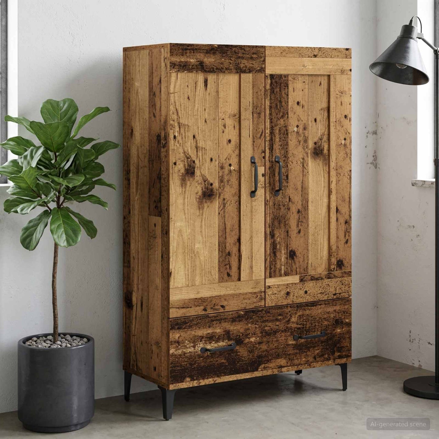 vidaXL Highboard Παλαιωμένο ξύλο 70 x 31 x 115 εκ Επεξεργασμένο Ξύλο