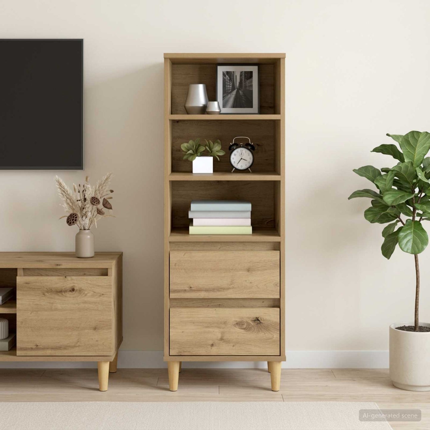 vidaXL Highboard Artisan Δρυς 40 x 36 x 110 εκ. Επεξεργασμένο Ξύλο