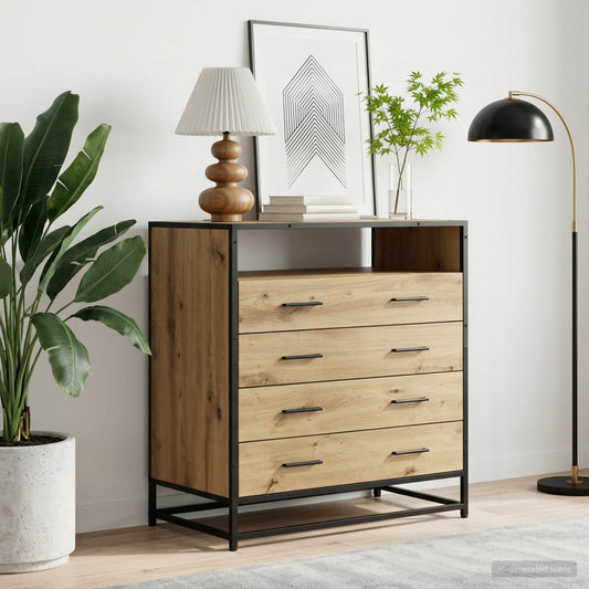 vidaXL Ντουλάπι με Συρτάρια 4-Συρτάρι Artisan δρυς 70 x 41 x 83,5 εκ.