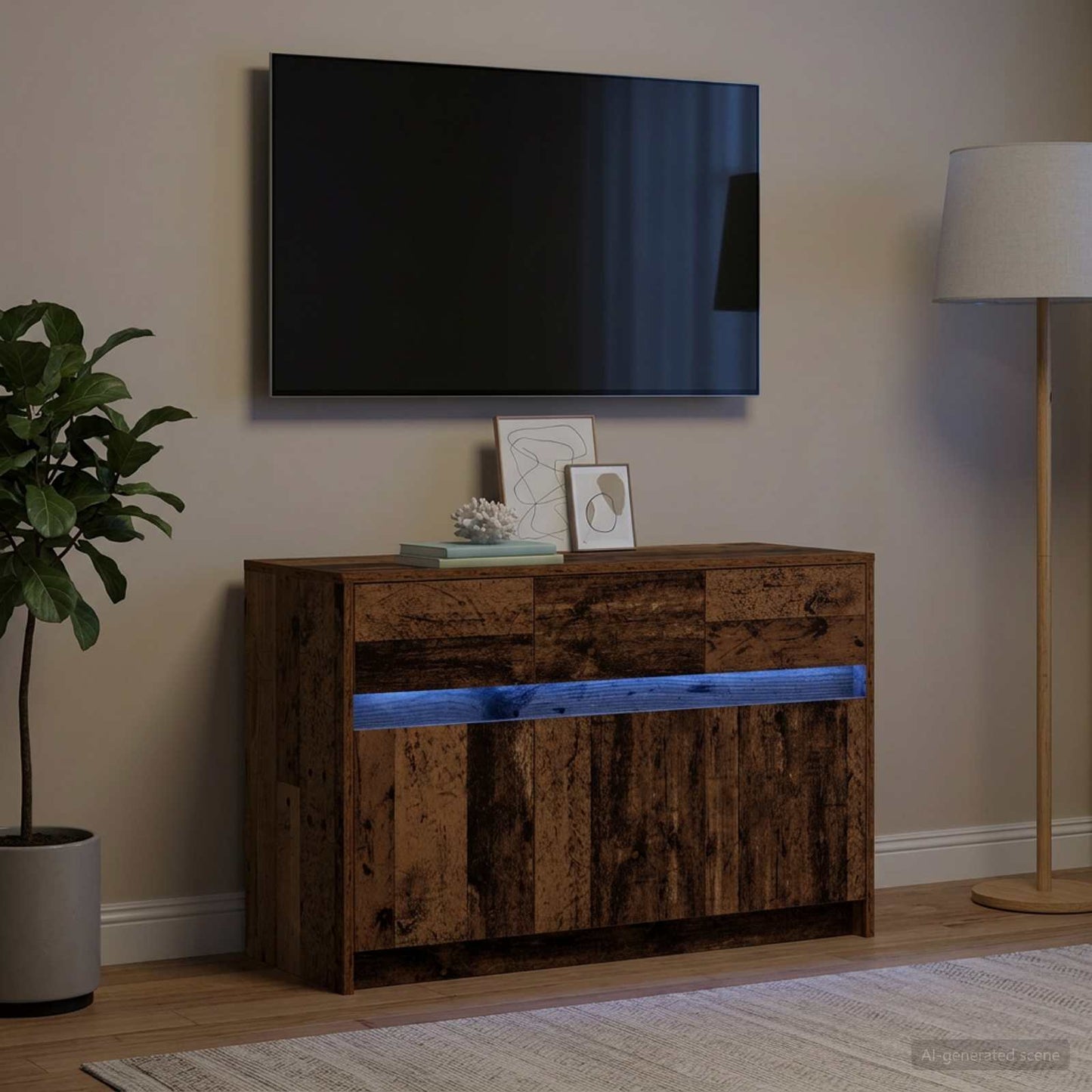 vidaXL Ντουλάπι TV 91 x 34 x 61 εκ. Παλαιωμένο ξύλο Επεξεργασμένο Ξύλο