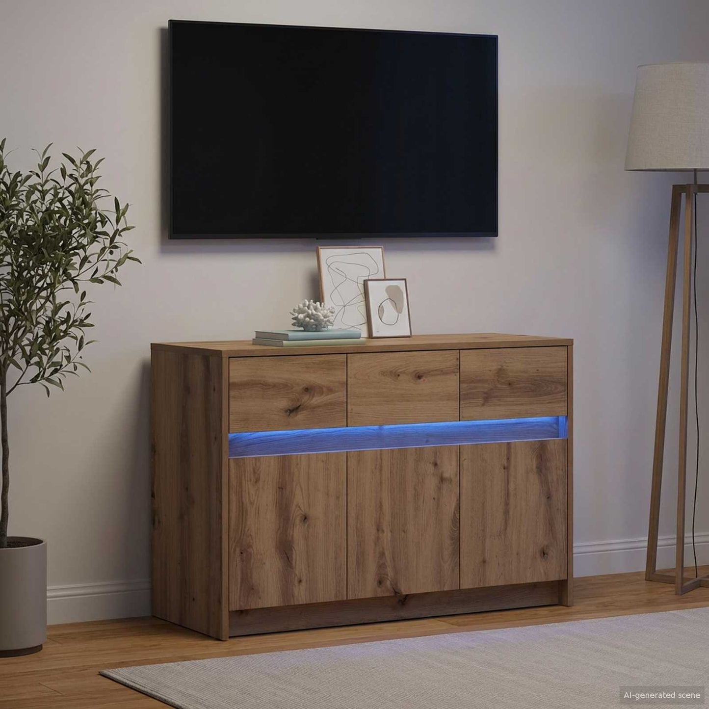 vidaXL Ντουλάπι TV 91 x 34 x 61 εκ. Artisan Δρυς Επεξεργασμένο Ξύλο