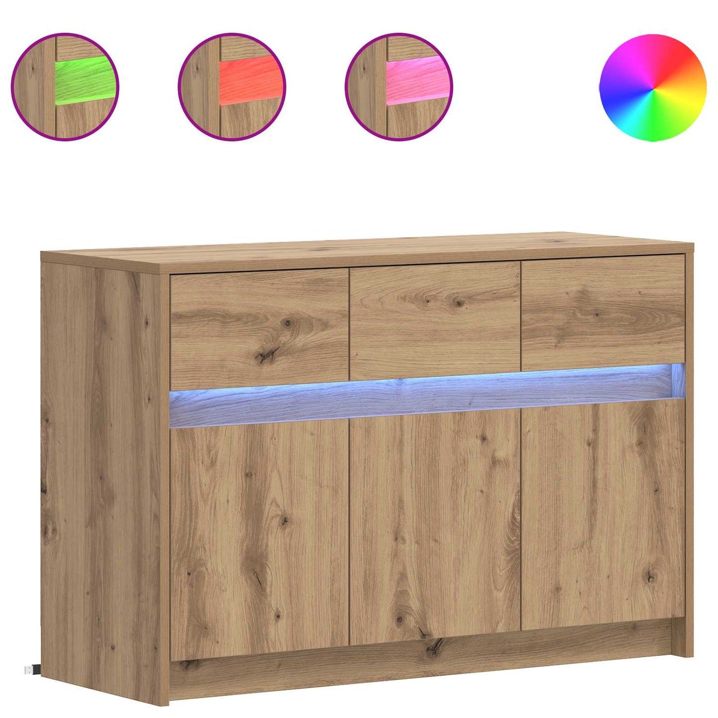 vidaXL Ντουλάπι TV 91 x 34 x 61 εκ. Artisan Δρυς Επεξεργασμένο Ξύλο