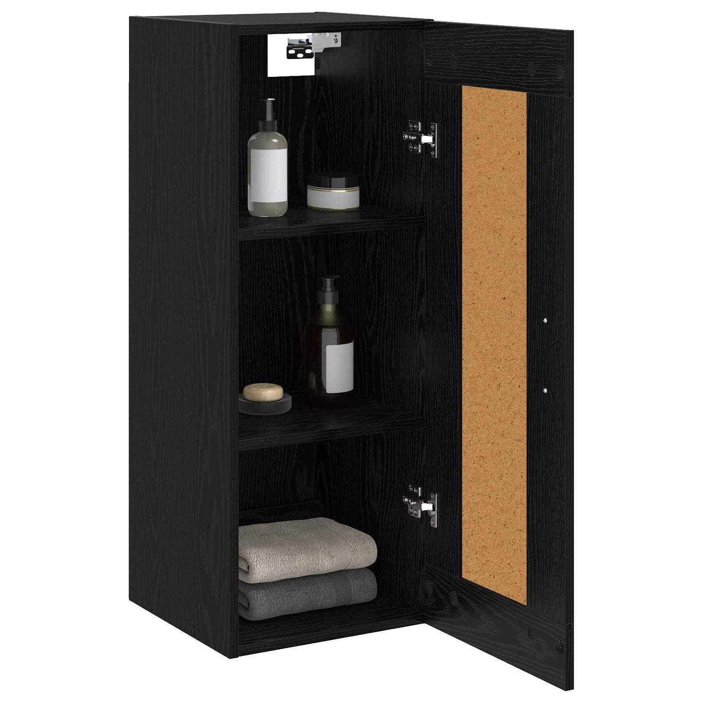 vidaXL Ντουλάπα Τοίχου Μαύρη Δρυς 34,5 x 34 x 90 εκ.