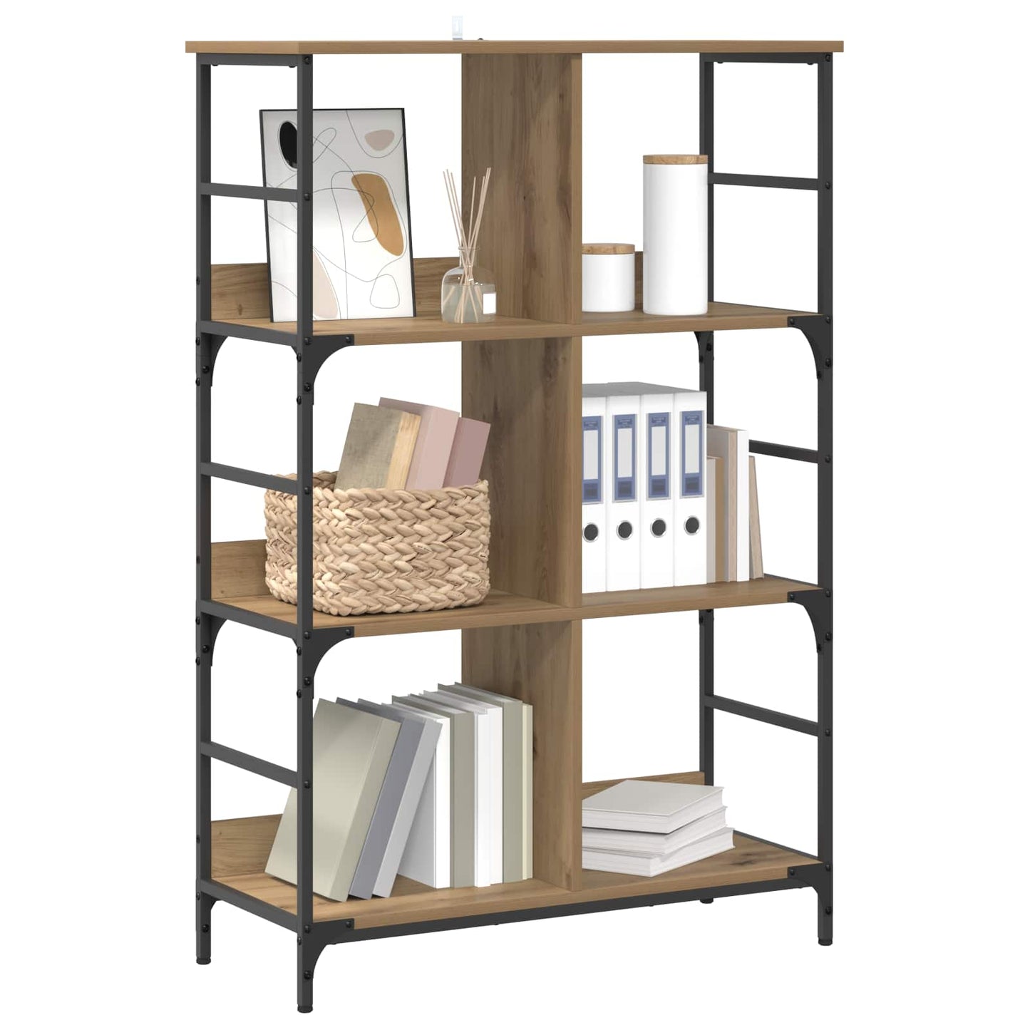 vidaXL Ράφι Βιβλίων 4 επιπέδων 78,5 x 33 x 117,5 εκ. μέταλλο PB