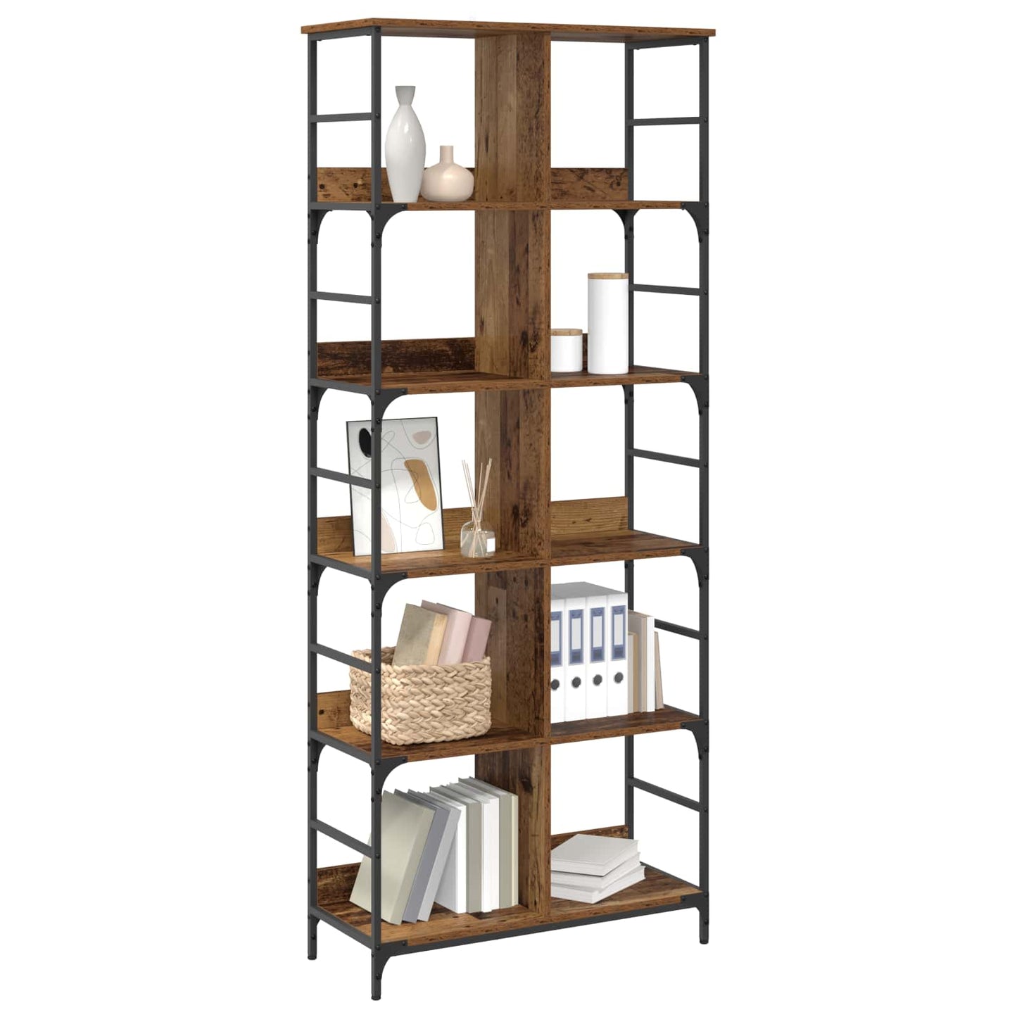 vidaXL Ράφι Βιβλίων 4 επιπέδων 78,5 x 33 x 188,5 εκ μέταλλο PB