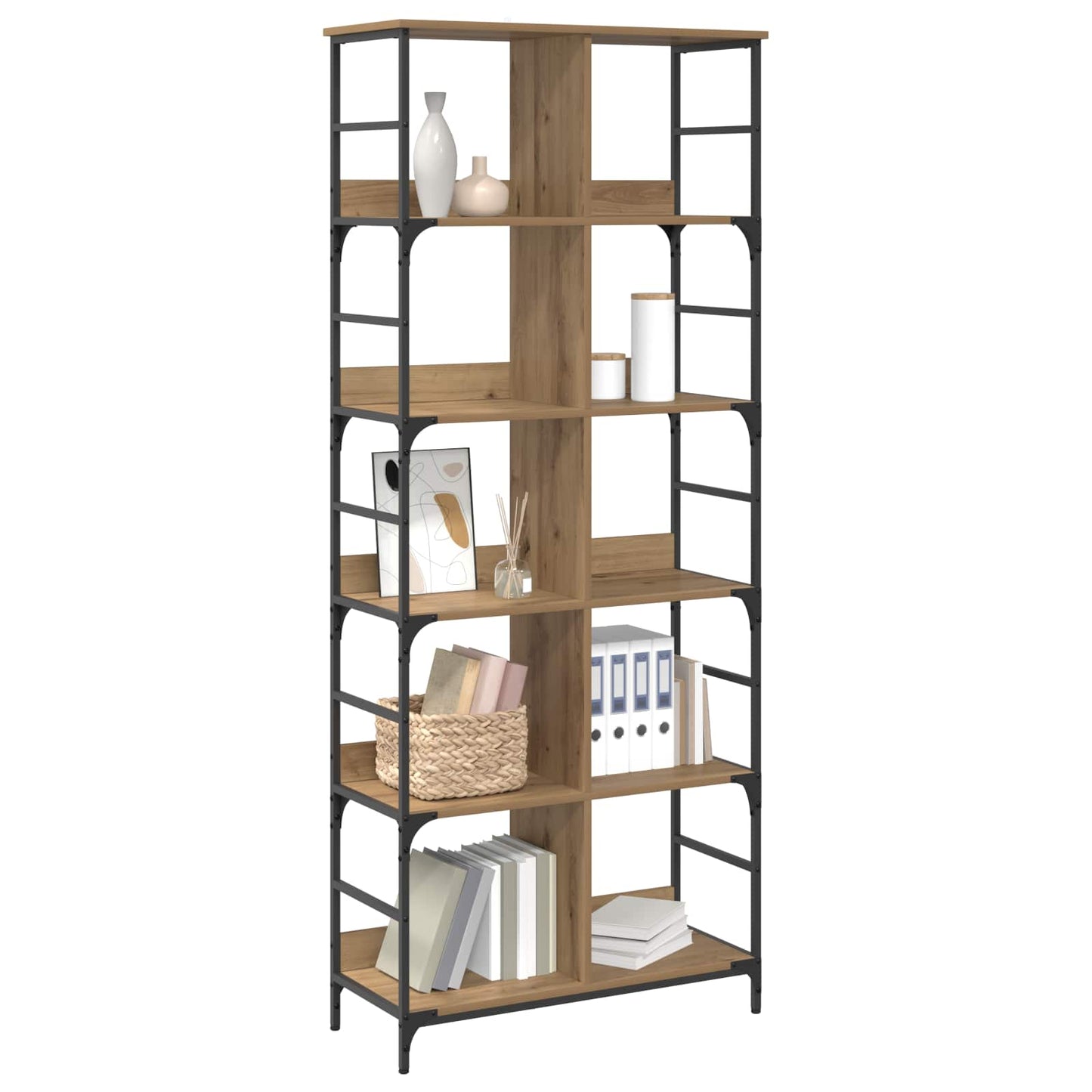 vidaXL Ράφι Βιβλίων 4 επιπέδων 78,5 x 33 x 188,5 εκ. μέταλλο PB