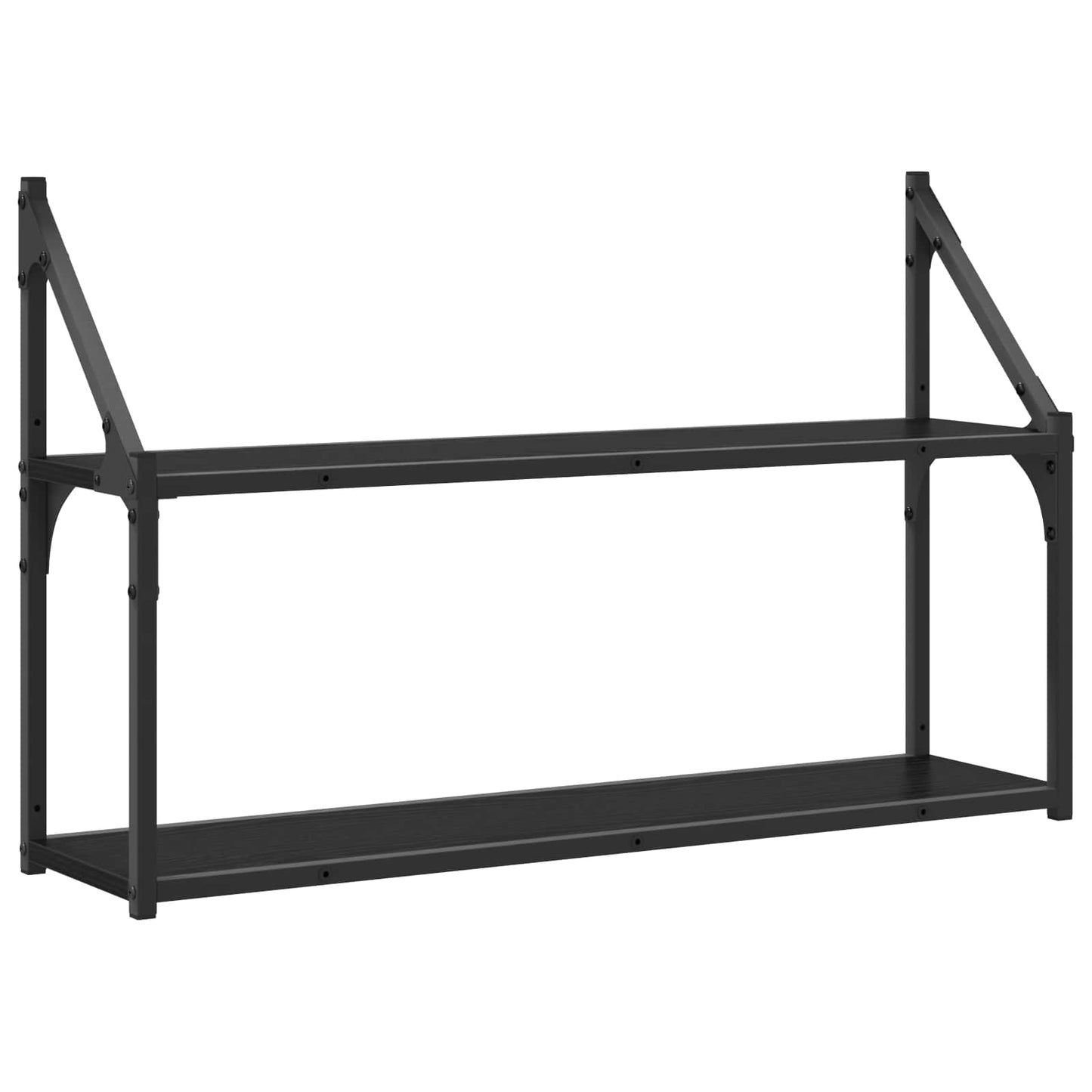vidaXL Ράφι Τοίχου Επιτοίχιο Μαύρη δρυς 80 x 21 x 51 cm μέταλλο PB