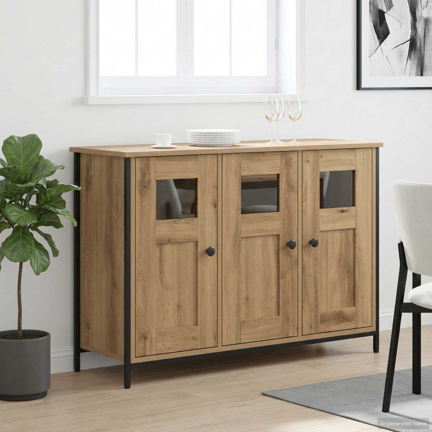 vidaXL Πλαϊνό γραφείο Artisan Δρυς 100 x 35 x 70 εκ.