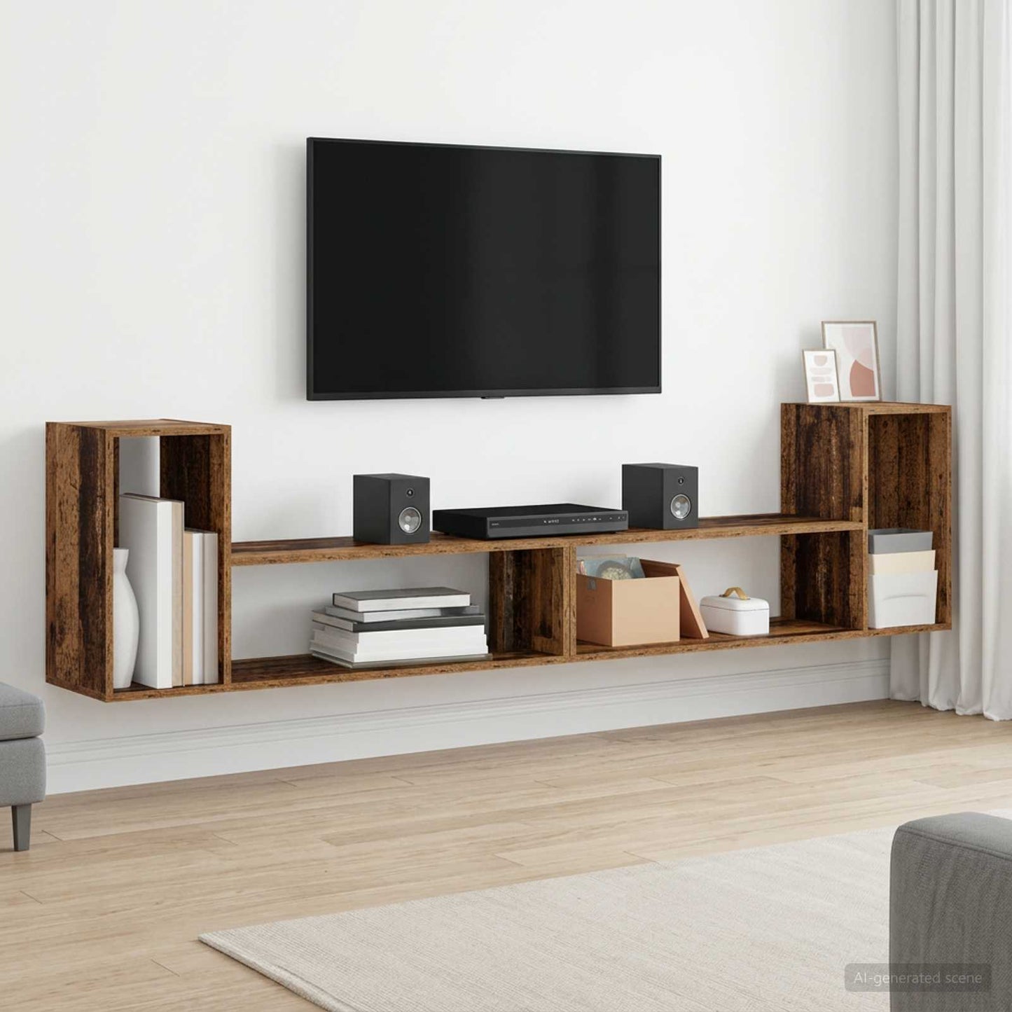 vidaXL Ντουλάπι TV 100 x 30 x 50 cm Παλαιωμένο ξύλο Επεξεργασμένο Ξύλο