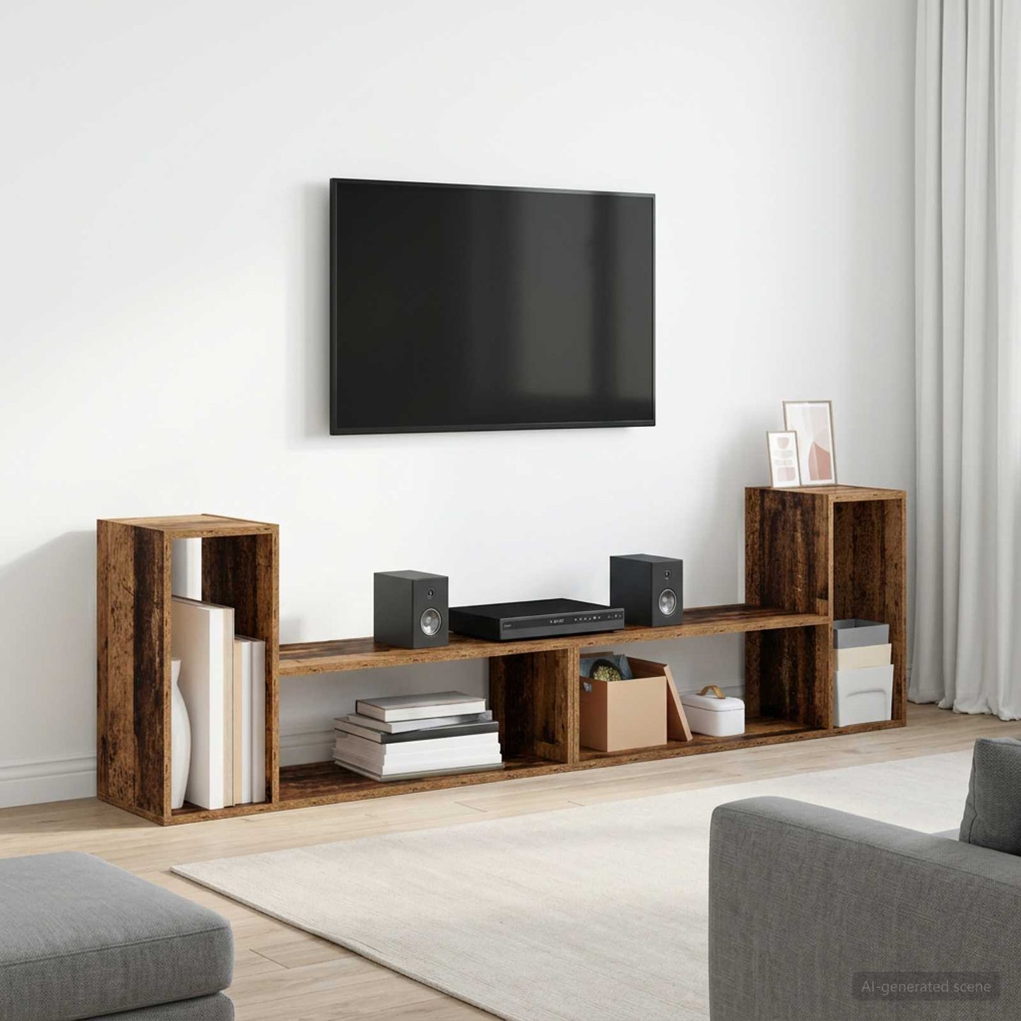 vidaXL Ντουλάπι TV 100 x 30 x 50 cm Παλαιωμένο ξύλο Επεξεργασμένο Ξύλο