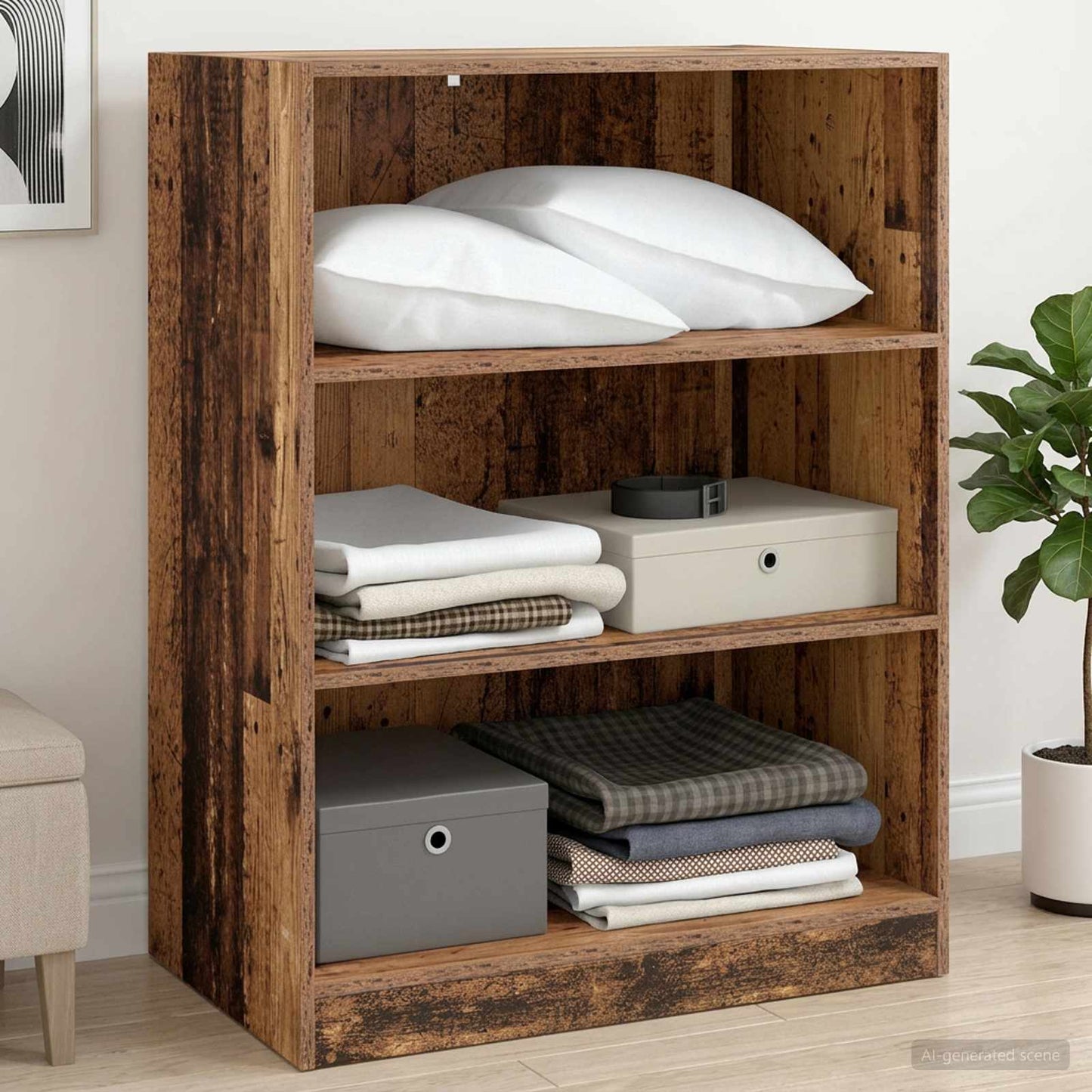vidaXL Ντουλάπι με ράφι Παλαιωμένο ξύλο 77 x 48 x 102 cm PB