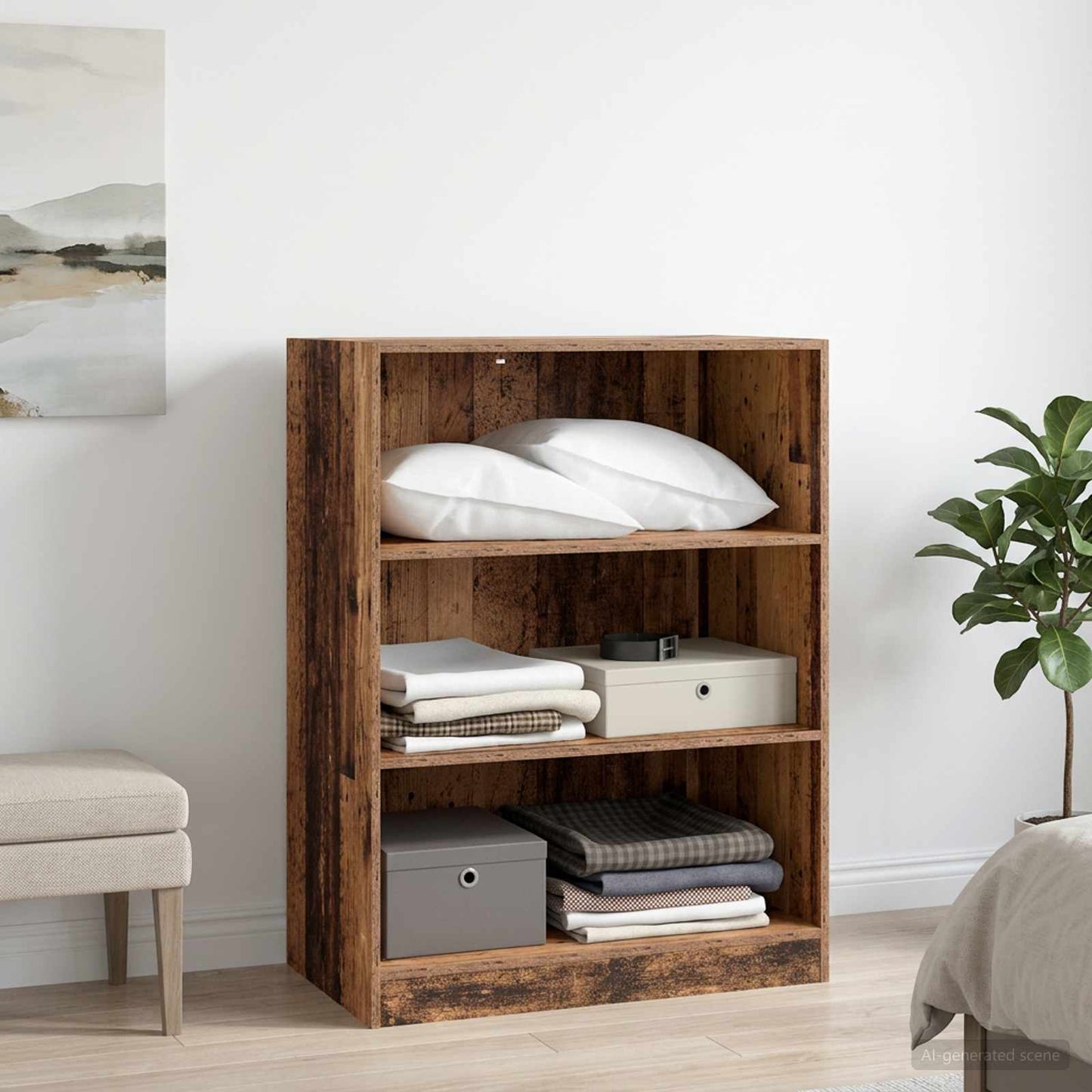 vidaXL Ντουλάπι με ράφι Παλαιωμένο ξύλο 77 x 48 x 102 cm PB