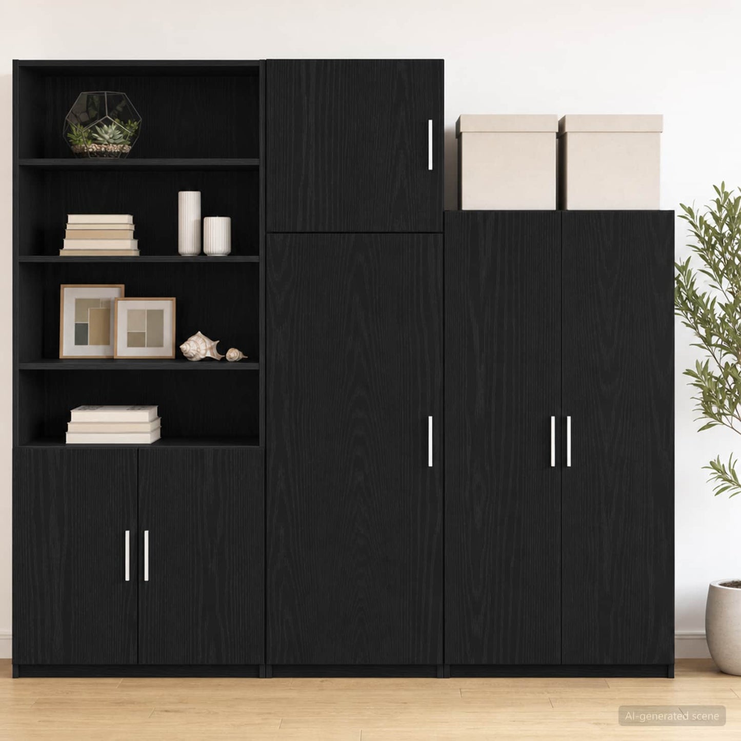 vidaXL Ντουλάπα Τοίχου Μαύρη Δρυς 40 x 42,5 x 40 εκ Επεξεργασμένο Ξύλο