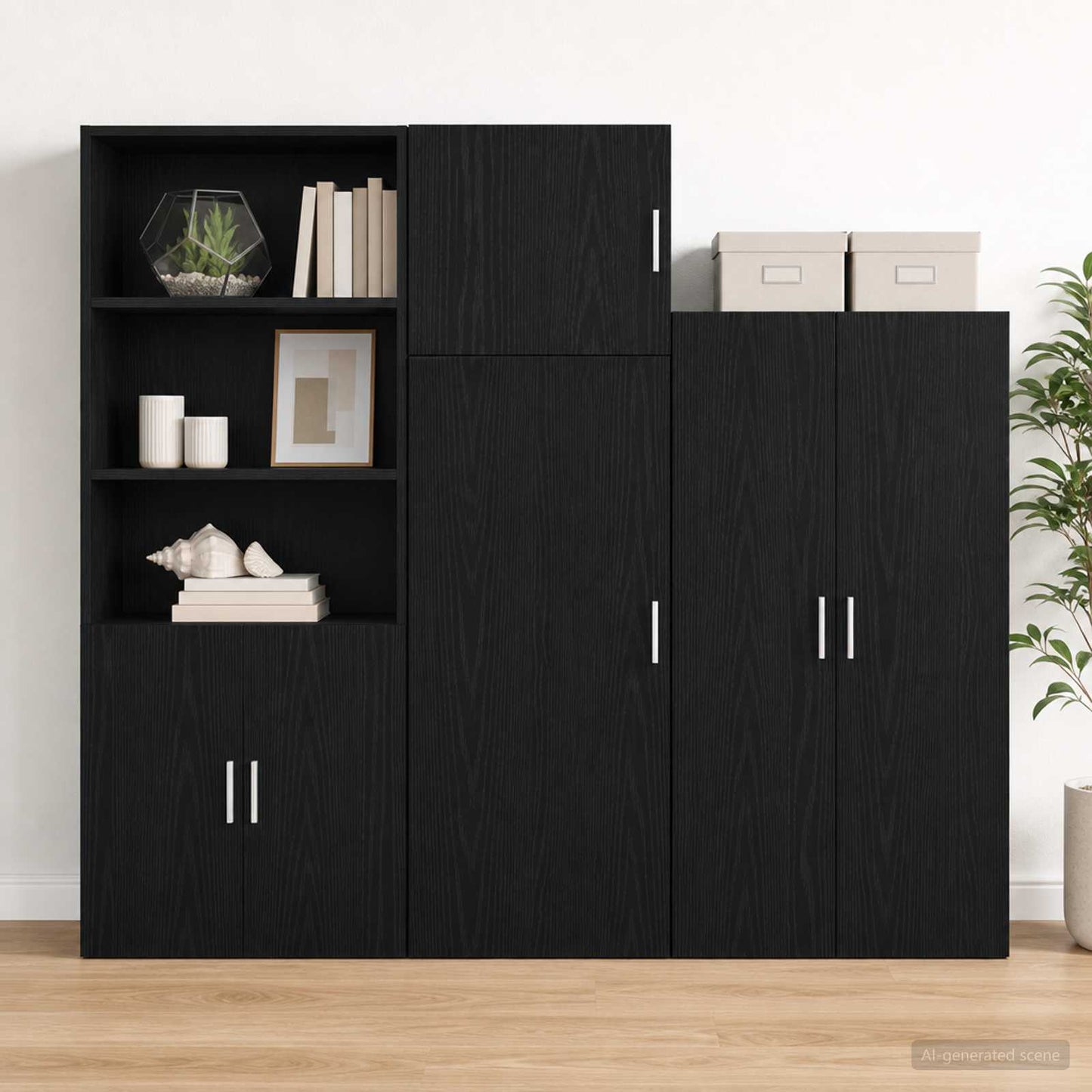vidaXL Ντουλάπα Τοίχου Μαύρη Δρυς 45 x 42,5 x 40 εκ Επεξεργασμένο Ξύλο