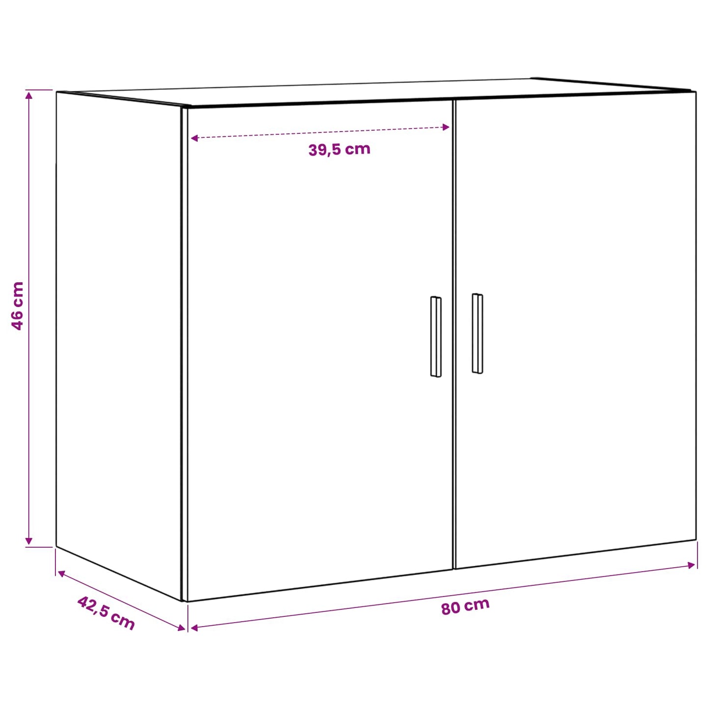 vidaXL Ντουλάπα Τοίχου Artisan Δρυς 80 x 42,5 x 64 εκ