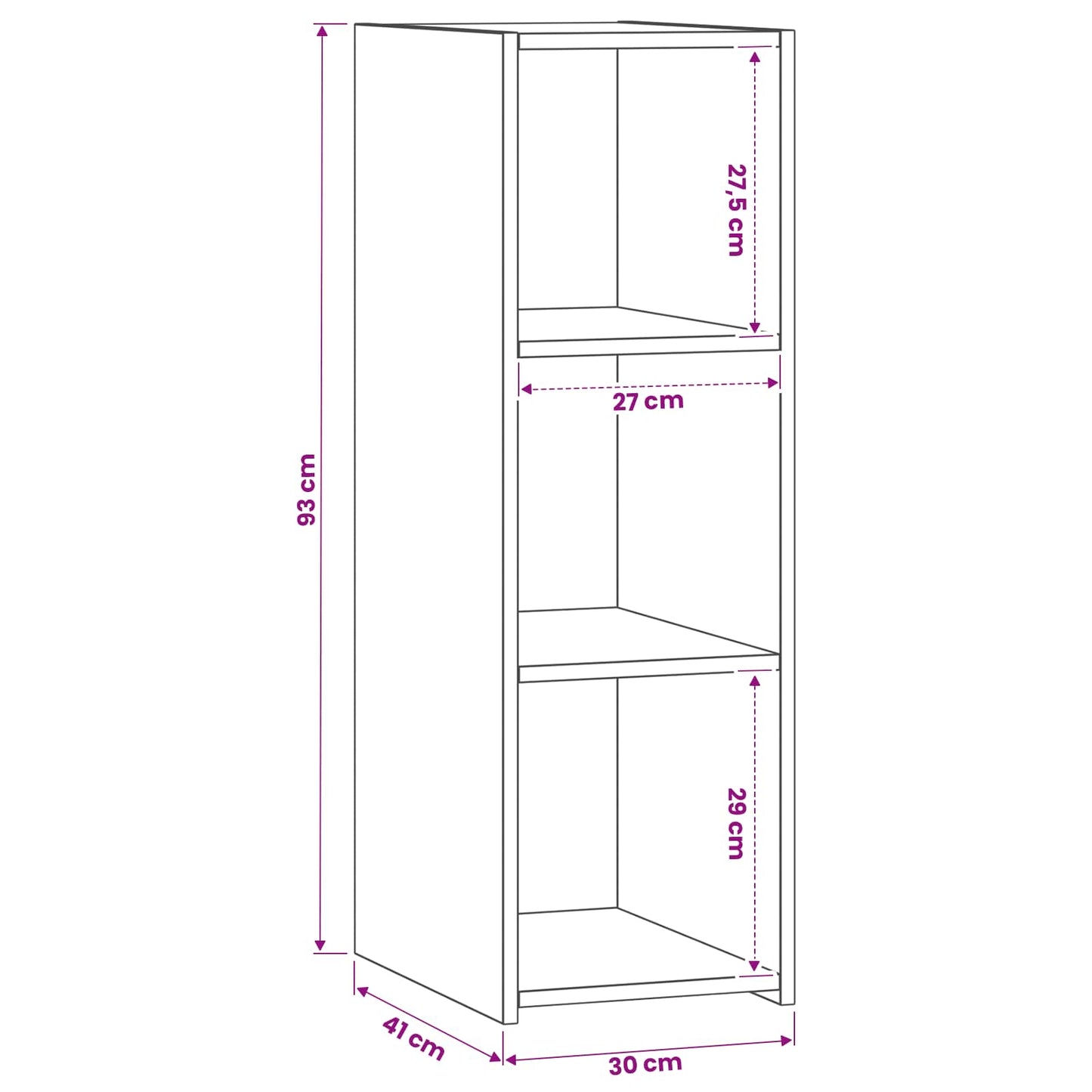 vidaXL Πλαϊνό γραφείο Παλαιωμένο ξύλο 30 x 41 x 93 εκ