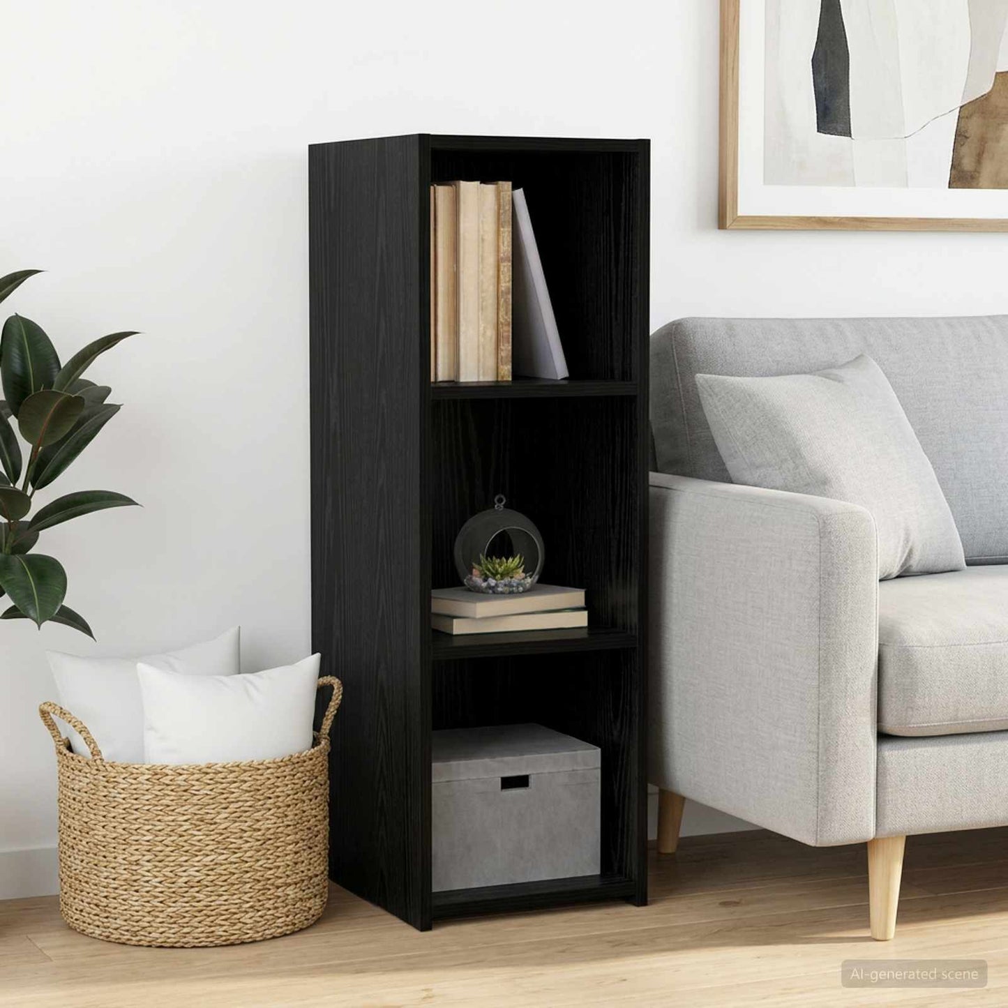 vidaXL Πλαϊνό γραφείο Μαύρη Δρυς 30 x 41 x 93 εκ Επεξεργασμένο Ξύλο