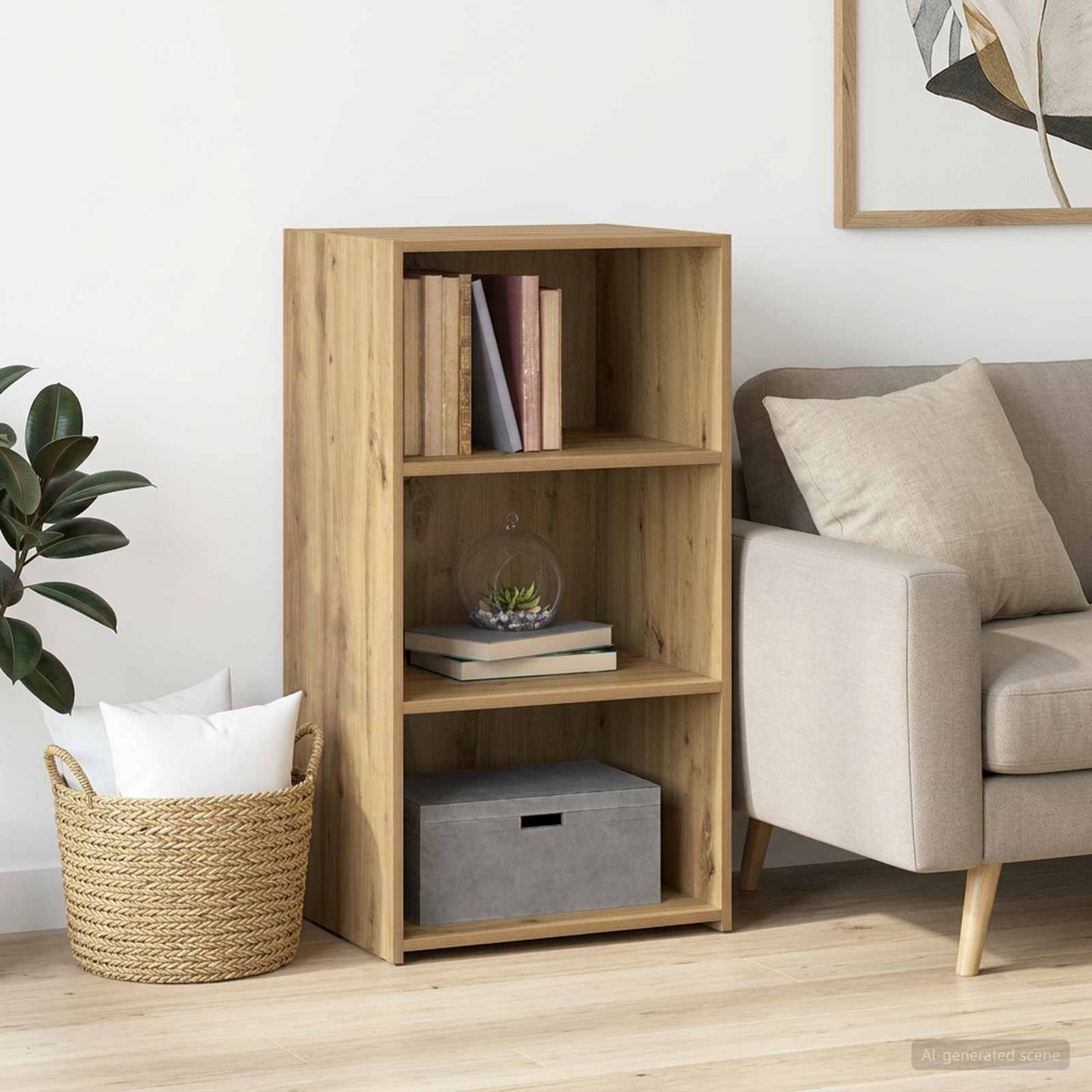 vidaXL Πλαϊνό γραφείο Artisan Δρυς 50 x 41 x 93 εκ. Επεξεργασμένο Ξύλο