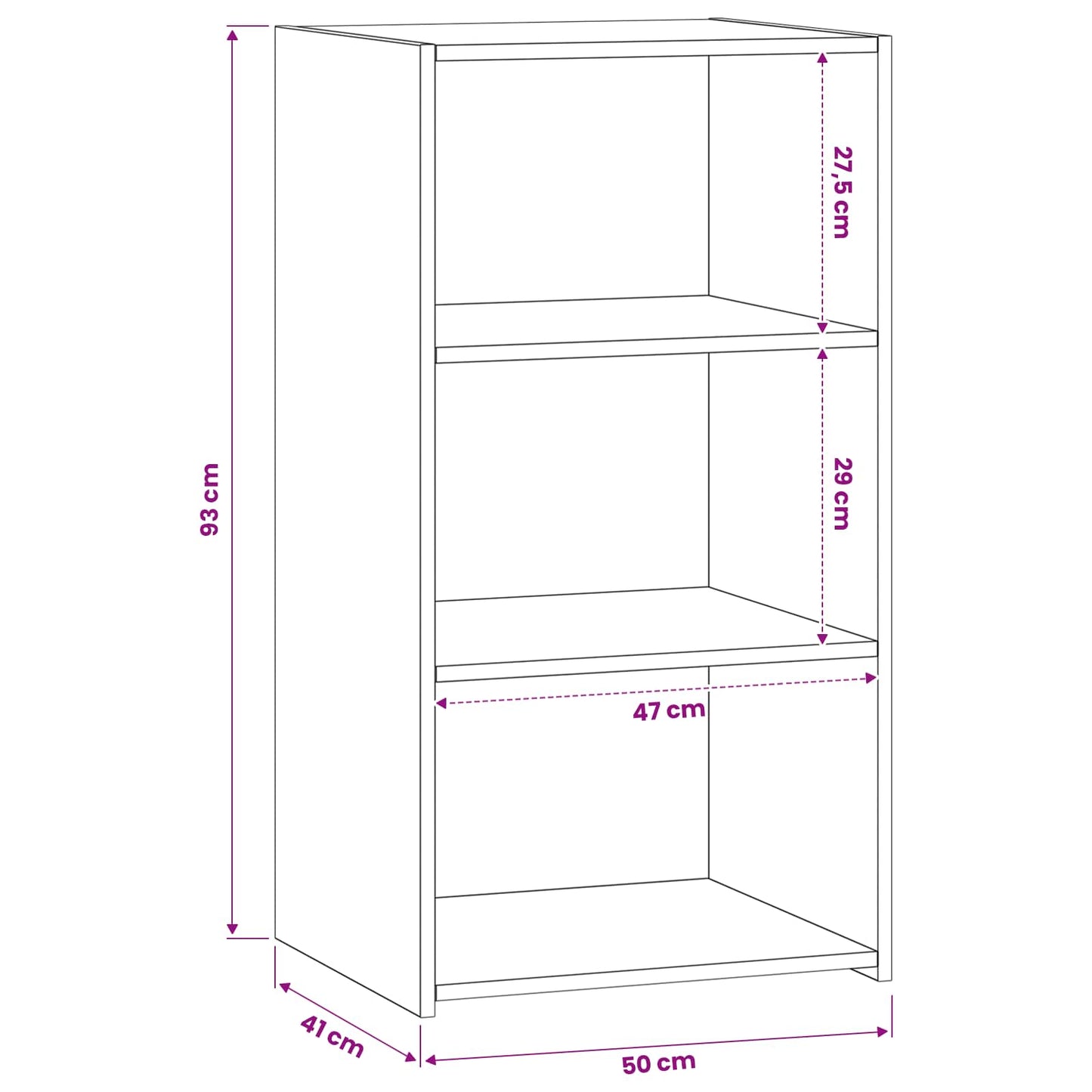 vidaXL Πλαϊνό γραφείο Artisan Δρυς 50 x 41 x 93 εκ. Επεξεργασμένο Ξύλο