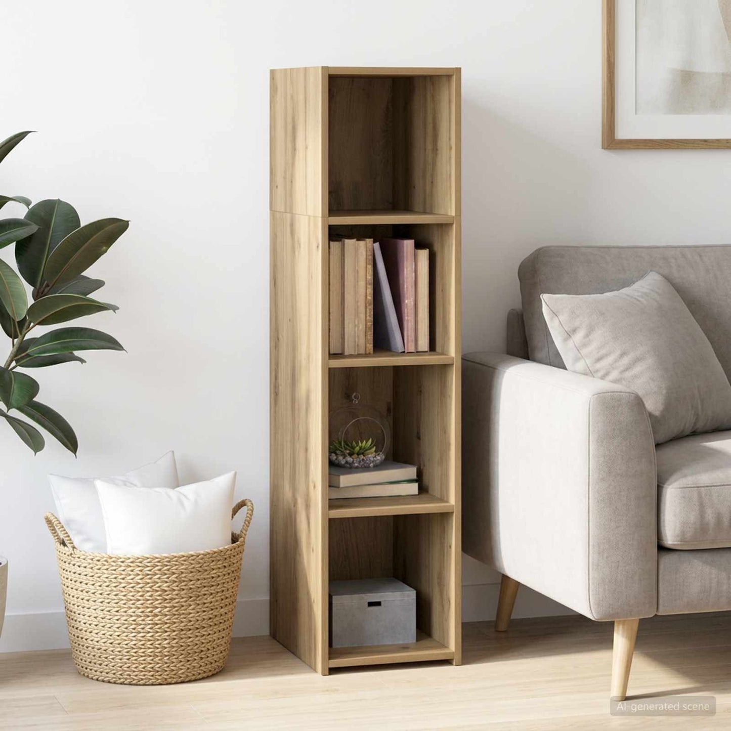 vidaXL Highboard Artisan Δρυς 30 x 41 x 124 εκ. Επεξεργασμένο Ξύλο