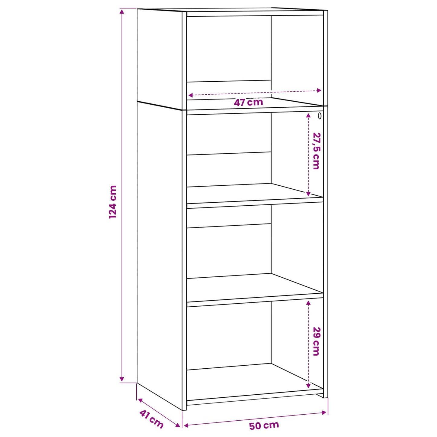 vidaXL Highboard Artisan Δρυς 50 x 41 x 124 εκ. Επεξεργασμένο Ξύλο