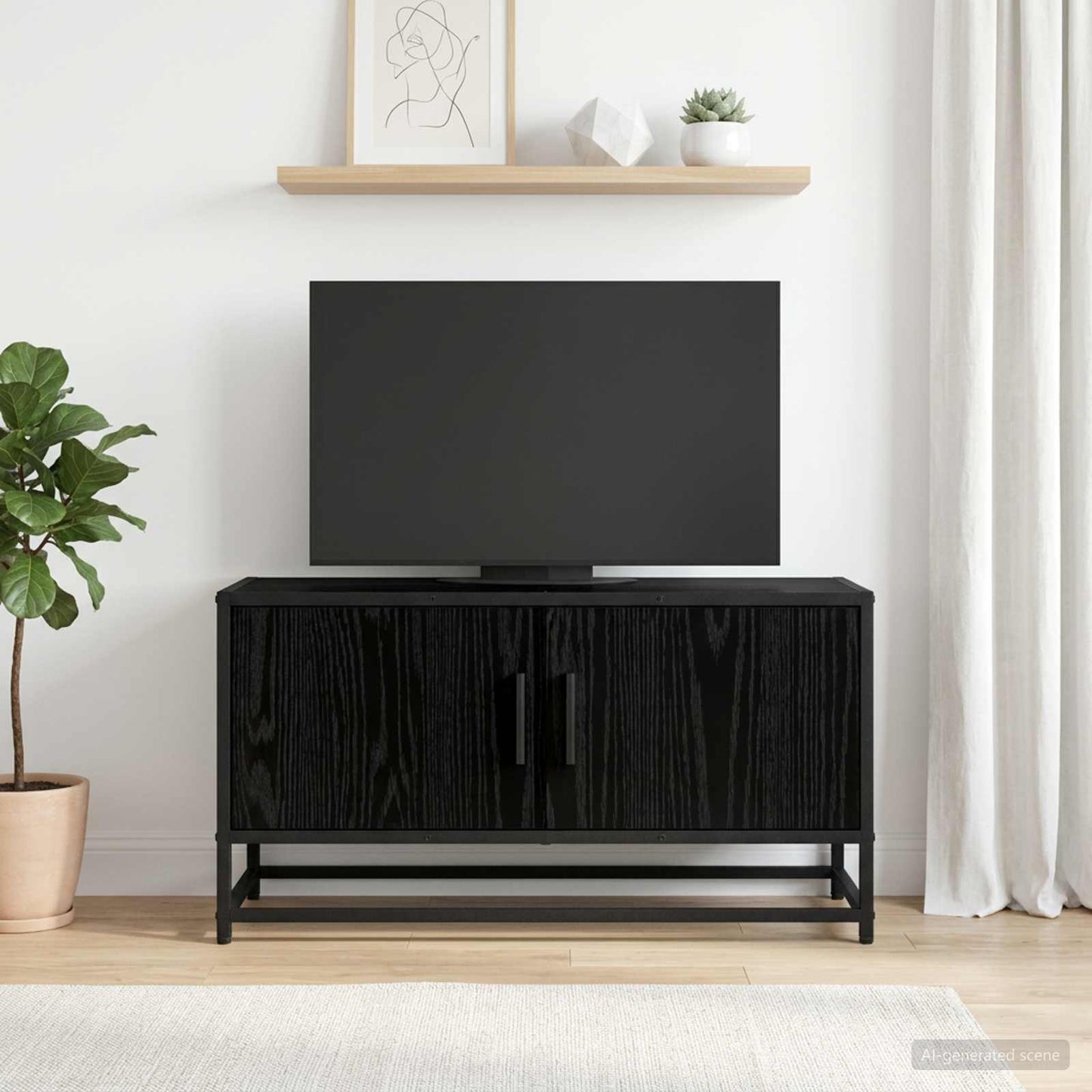 vidaXL Ντουλάπι TV 80 x 34,5 x 40 εκ Μαύρη Δρυς Επεξεργασμένο Ξύλο