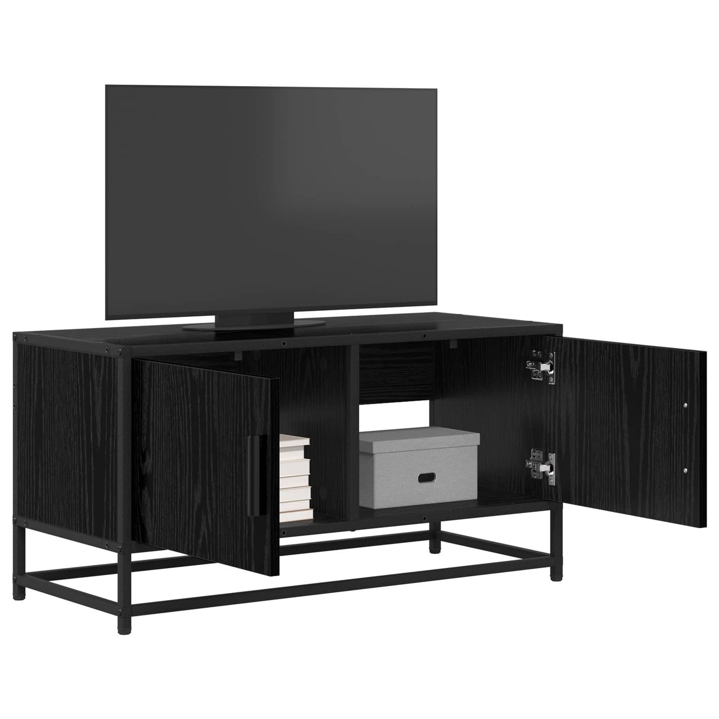 vidaXL Ντουλάπι TV 80 x 34,5 x 40 εκ Μαύρη Δρυς Επεξεργασμένο Ξύλο