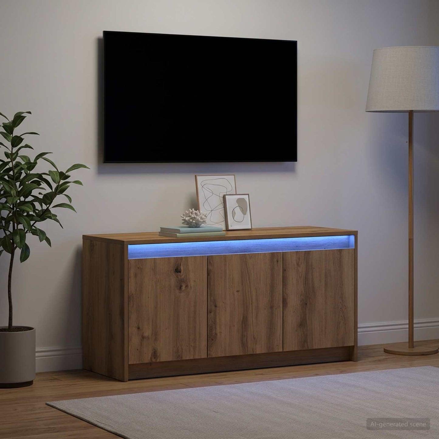 vidaXL Ντουλάπι TV 100 x 34 x 50 εκ Artisan Δρυς Επεξεργασμένο Ξύλο