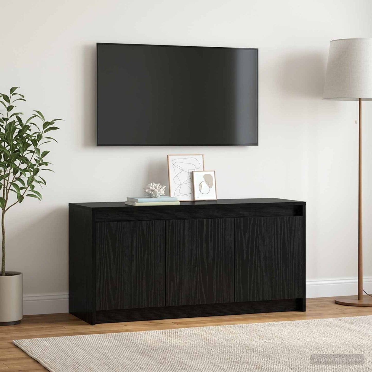 vidaXL Ντουλάπι TV 100 x 34 x 50 εκ Μαύρη Δρυς Επεξεργασμένο Ξύλο