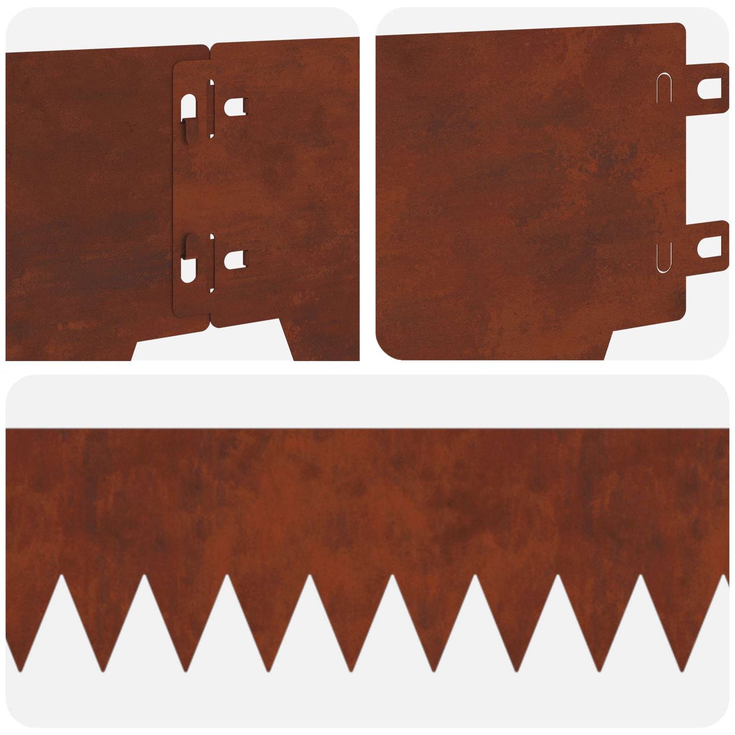 vidaXL Περίγραμμα γκαζόν 50 τμχ. 103 x 15 εκ μέταλλο Σκ rusty
