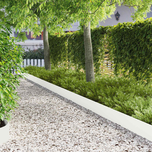 vidaXL Περίγραμμα γκαζόν 20 τμχ. 103 x 20 εκ Ατσάλι Λευκό