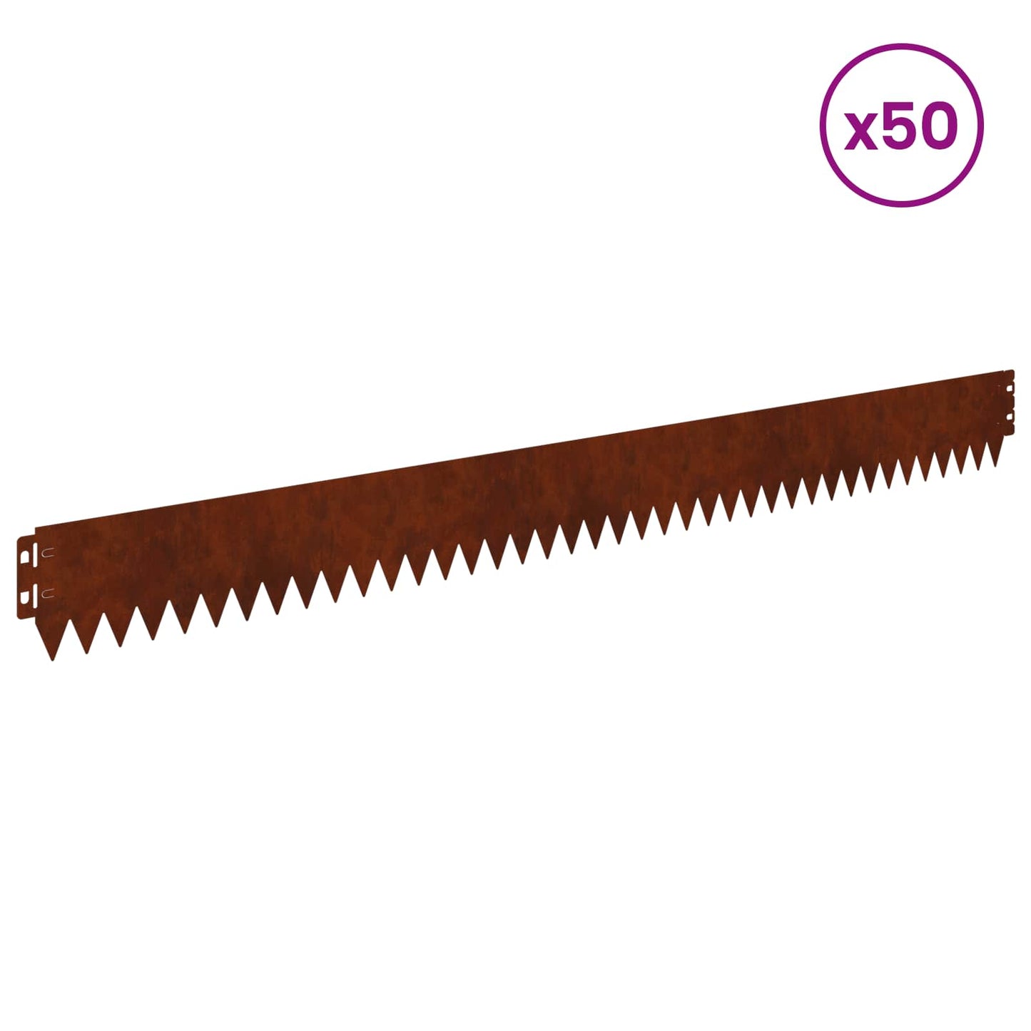 vidaXL Περίγραμμα γκαζόν 50 τμχ. 103 x 10 εκ Ατσάλι Σκ rusty