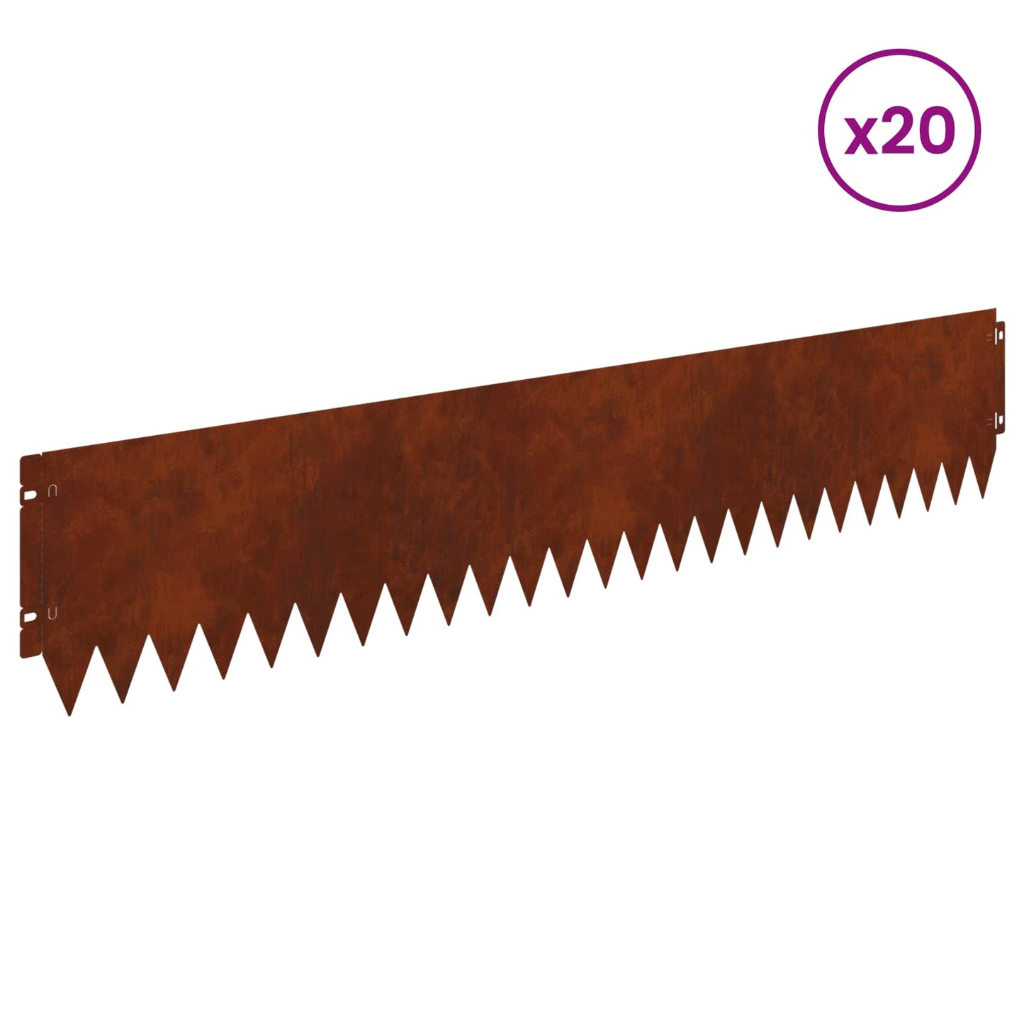 vidaXL Περίγραμμα γκαζόν 20 τμχ. 103 x 20 εκ Ατσάλι Σκ rusty