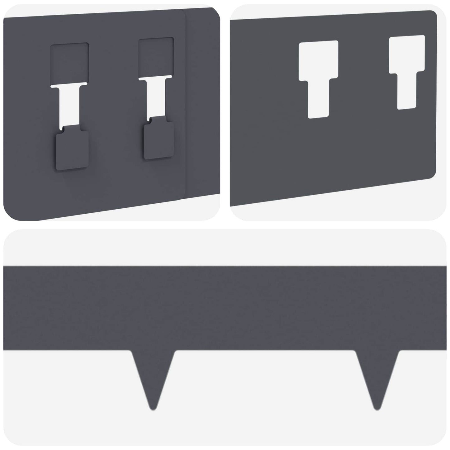 vidaXL Περίγραμμα γκαζόν 50 τμχ. 100 x 12 cm Ατσάλι Ανθρακί
