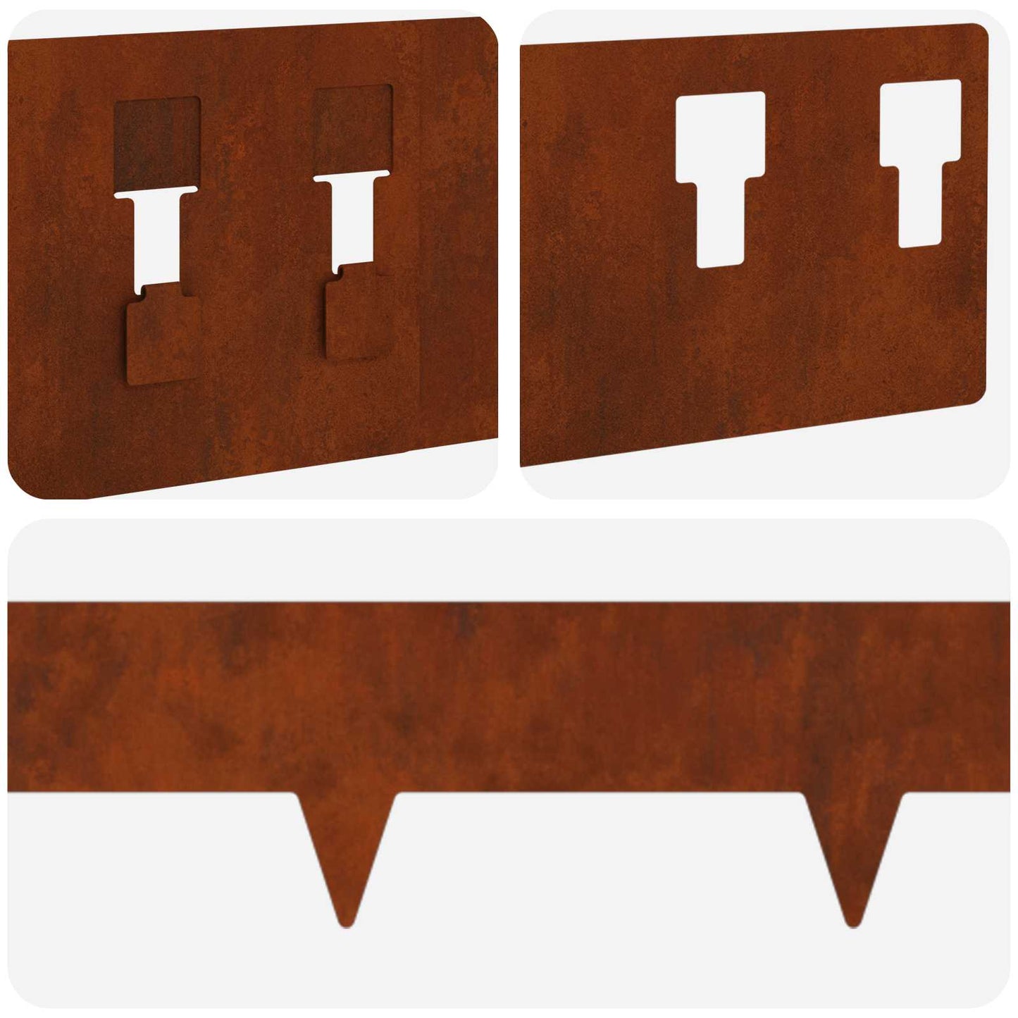 vidaXL Περίγραμμα γκαζόν 50 τμχ. 100 x 12 cm Ατσάλι Σκ rusty
