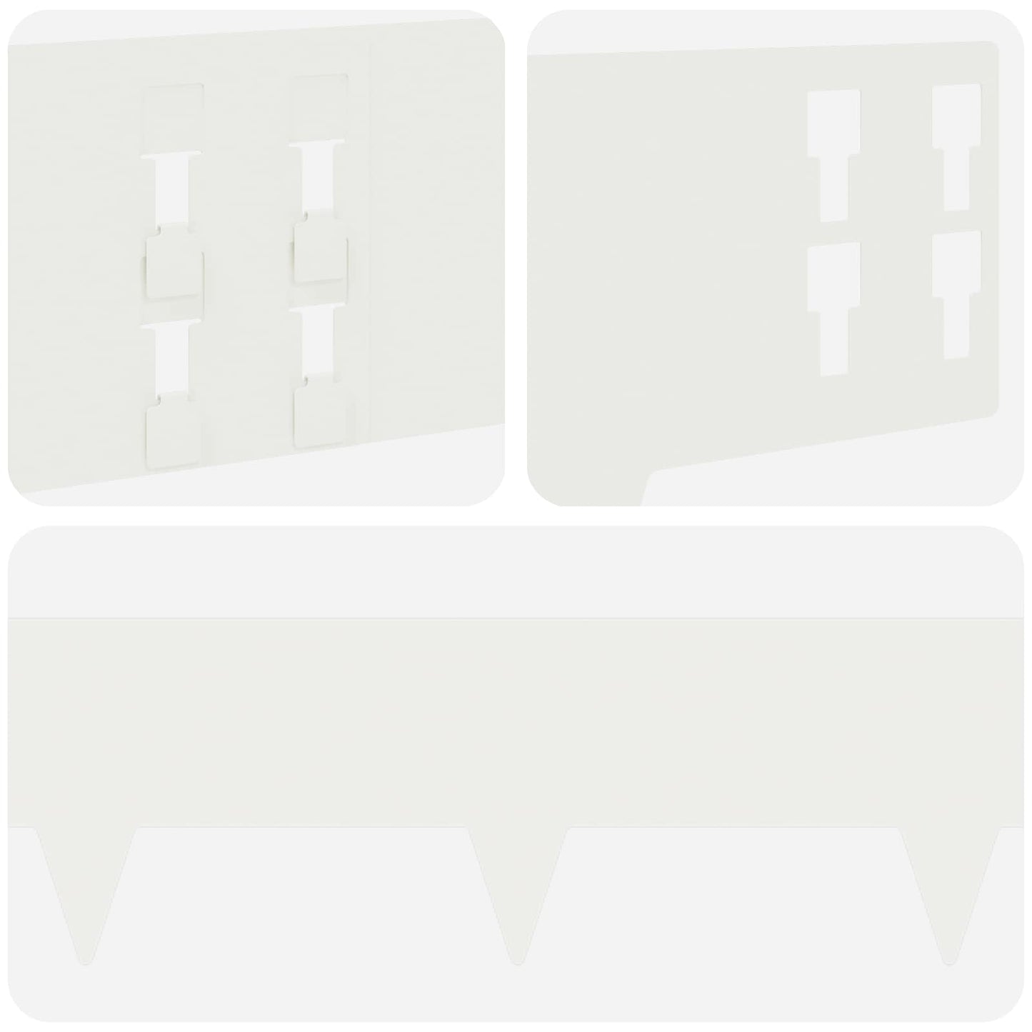 vidaXL Περίγραμμα γκαζόν 50 τμχ. 100 x 15 cm Ατσάλι Λευκό