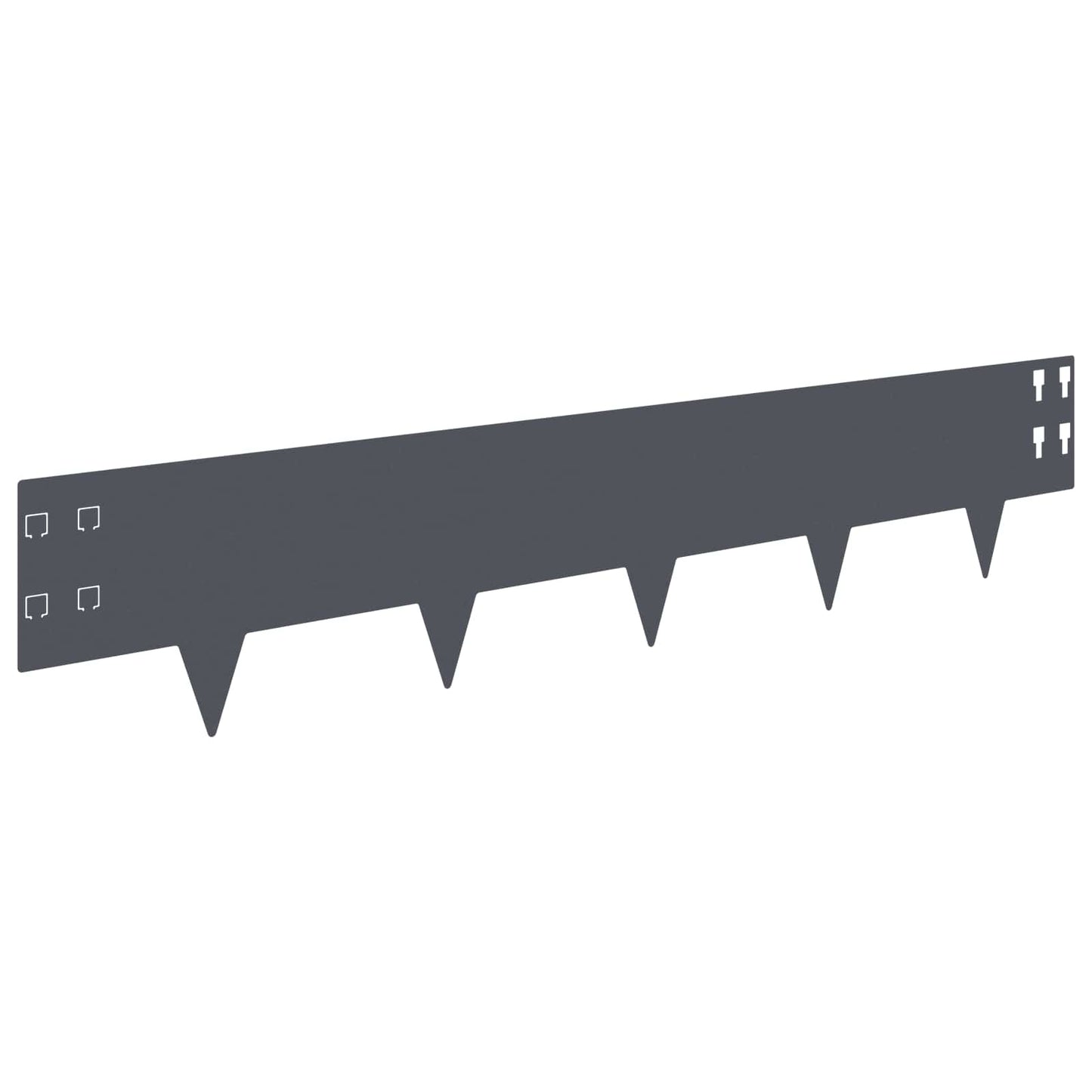 vidaXL Περίγραμμα γκαζόν 10 τμχ. 100 x 20 cm Ατσάλι Ανθρακί