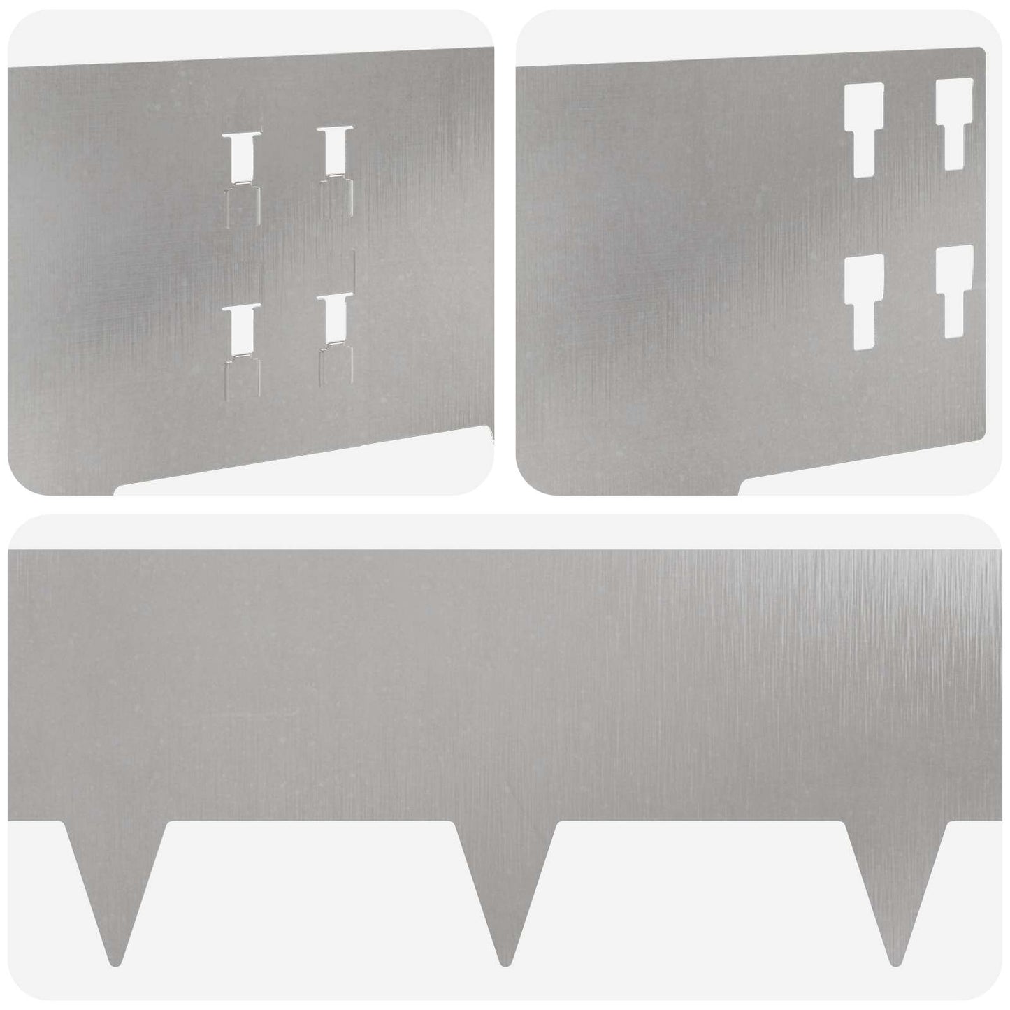 vidaXL Περίγραμμα γκαζόν 10 τμχ. 100 x 20 cm Ατσάλι Ασημί