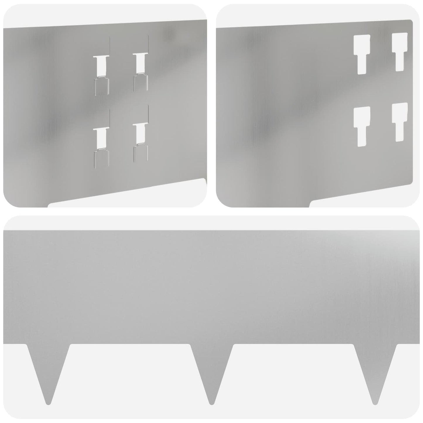 vidaXL Περίγραμμα γκαζόν 50 τμχ. 100 x 20 cm Ατσάλι Ασημί