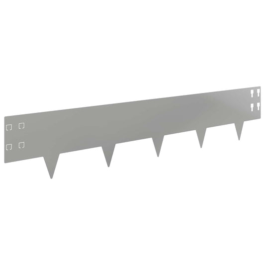 vidaXL Περίγραμμα γκαζόν 50 τμχ. 100 x 20 cm Ατσάλι Ασημί